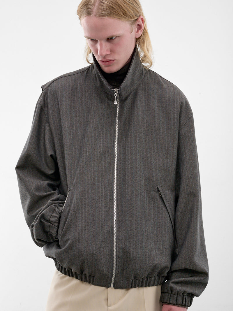 Gray Wool-Mohair Zip Blouson (871290V6O20-2527-DESERT-GREY-M)