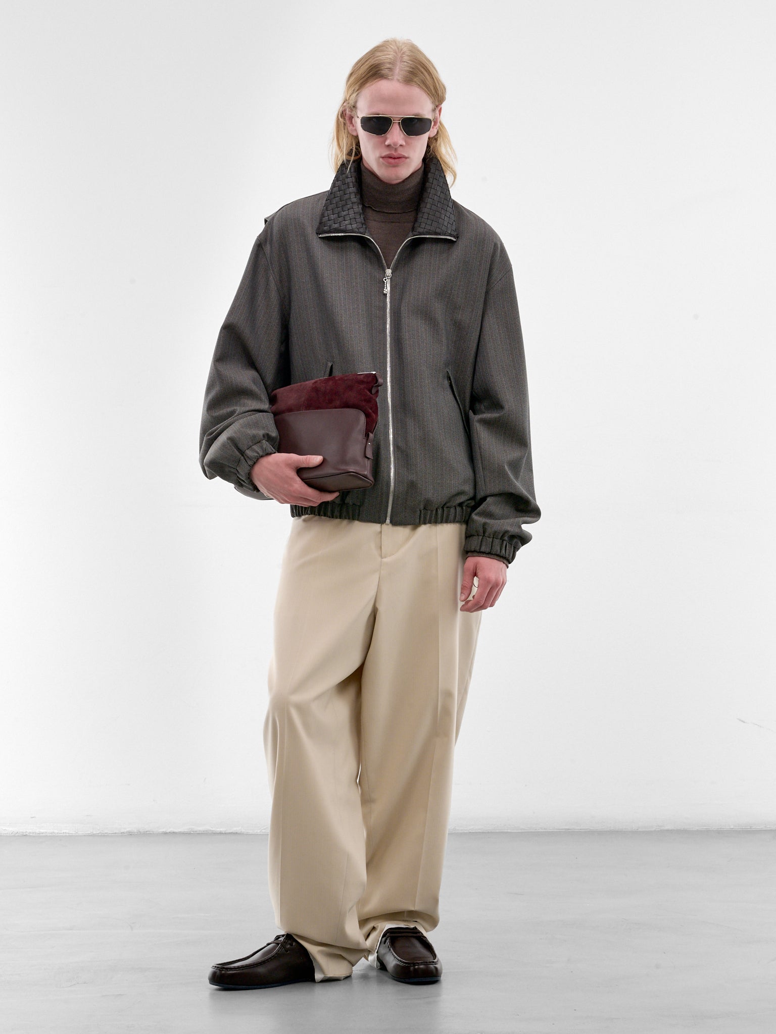 Gray Wool-Mohair Zip Blouson (871290V6O20-2527-DESERT-GREY-M)