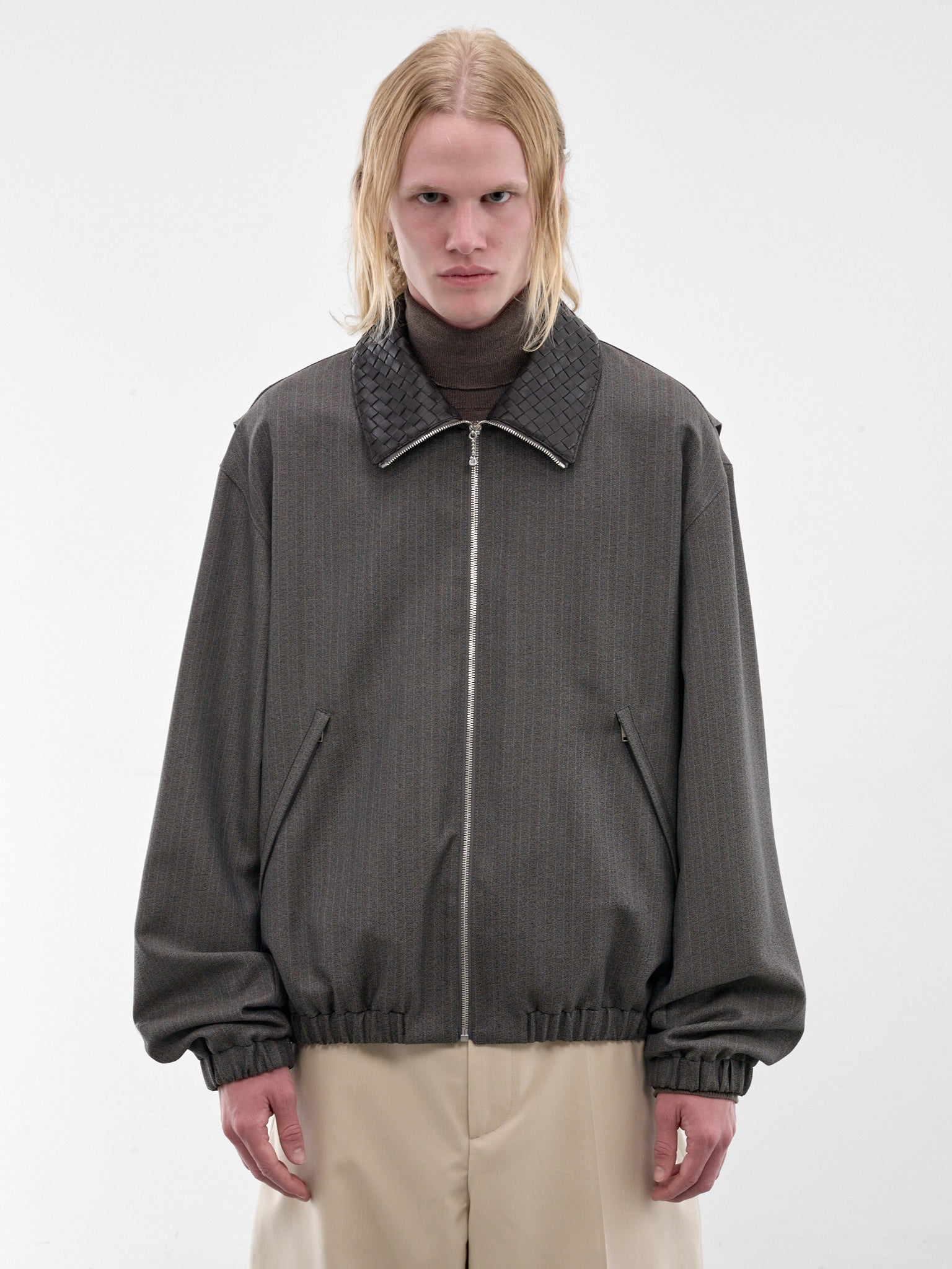 Gray Wool-Mohair Zip Blouson (871290V6O20-2527-DESERT-GREY-M)