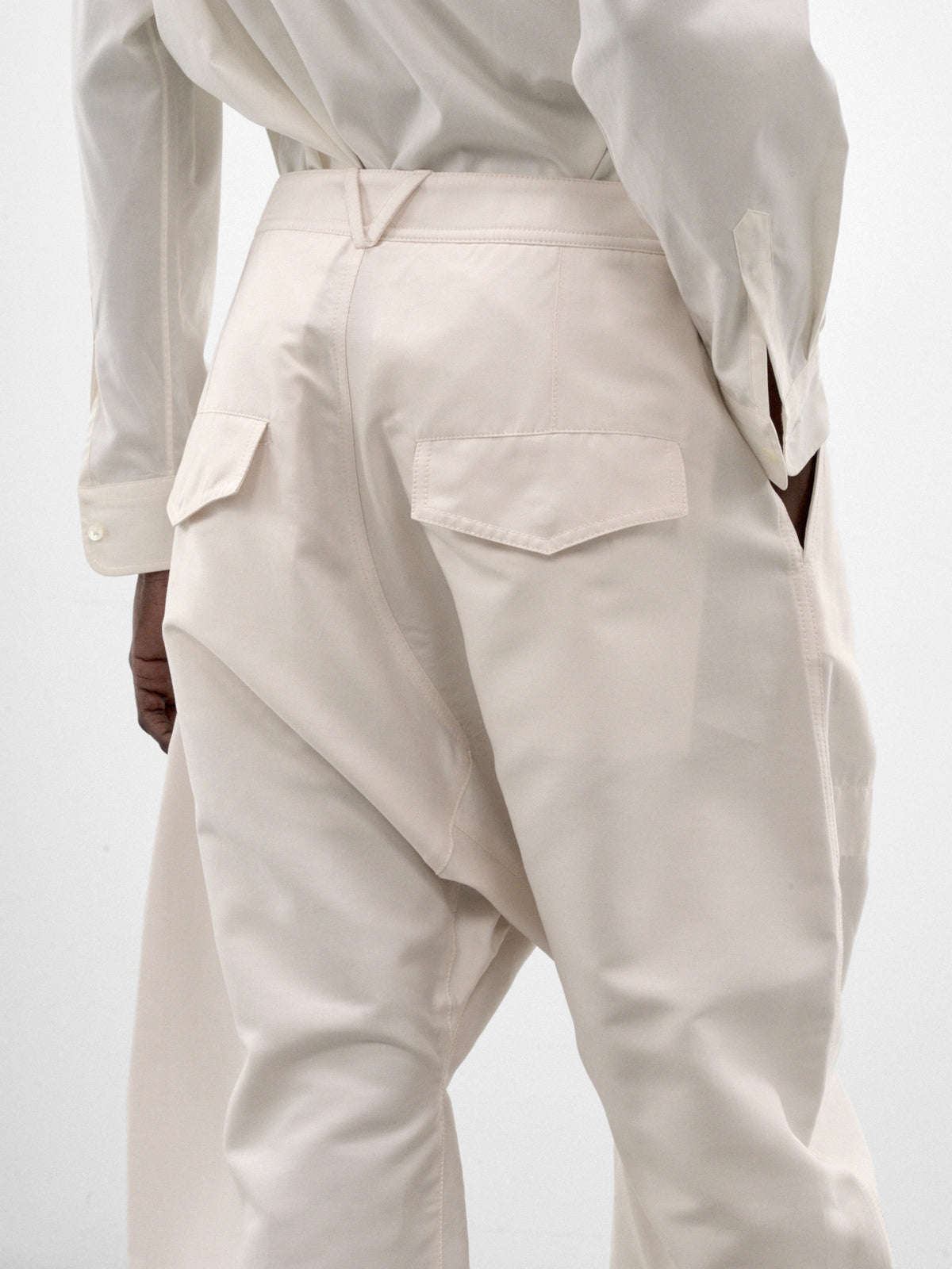 Parchment Cotton-Silk Wide Trousers (871341V6ON0-9107-PARCHMENT)