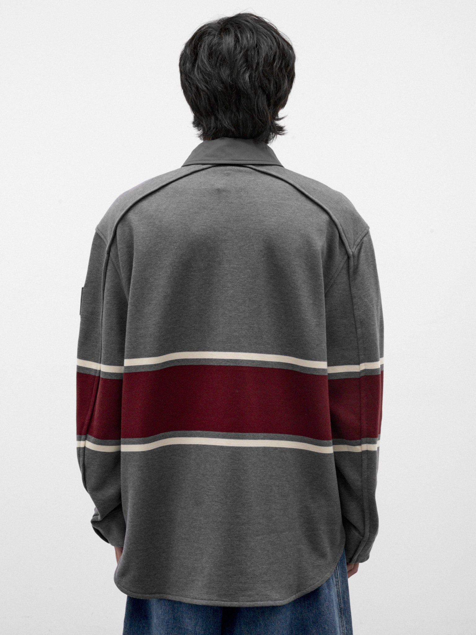 Gray Cotton Striped Polo (871584V6SD0-2649-GREY-BEIGE-BA)