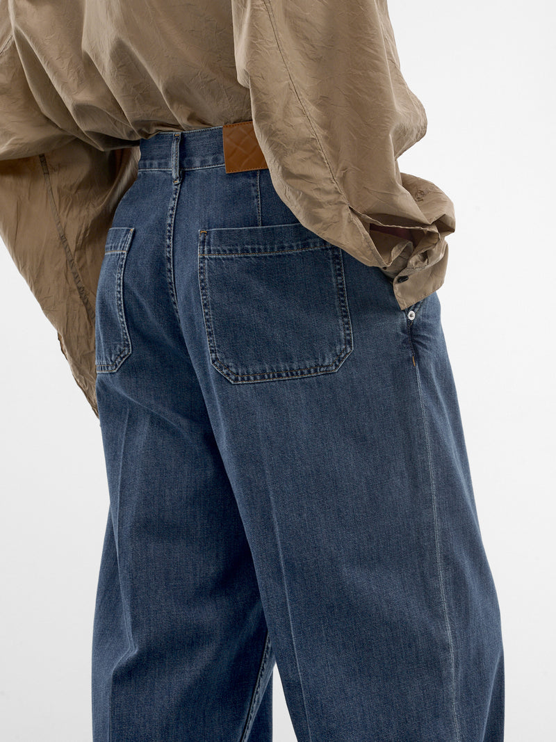 Blue Denim Wide Leg Jeans (873088V6SL0-4300-MID-BLUE)