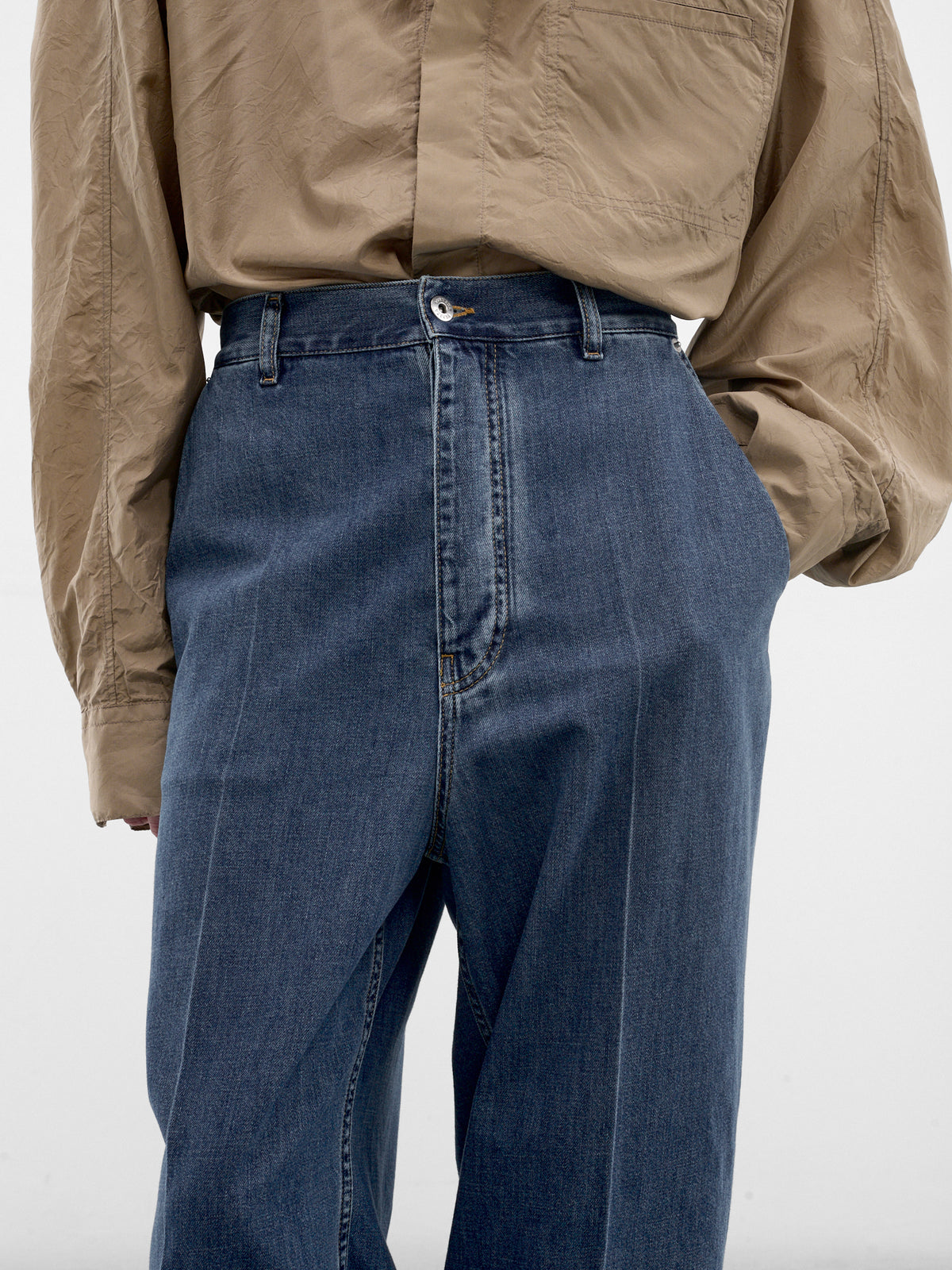 Blue Denim Wide Leg Jeans (873088V6SL0-4300-MID-BLUE)