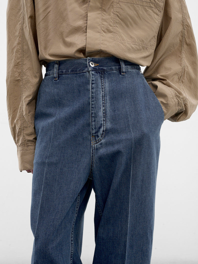 Blue Denim Wide Leg Jeans (873088V6SL0-4300-MID-BLUE)