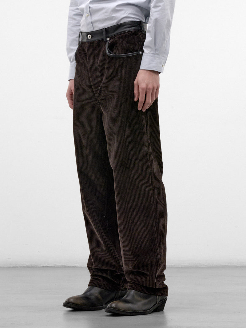 Brown Cotton Corduroy Trousers (876039V6O40-2135-DARK-BROWN)