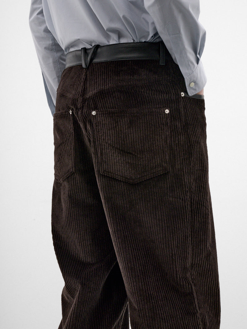 Brown Cotton Corduroy Trousers (876039V6O40-2135-DARK-BROWN)