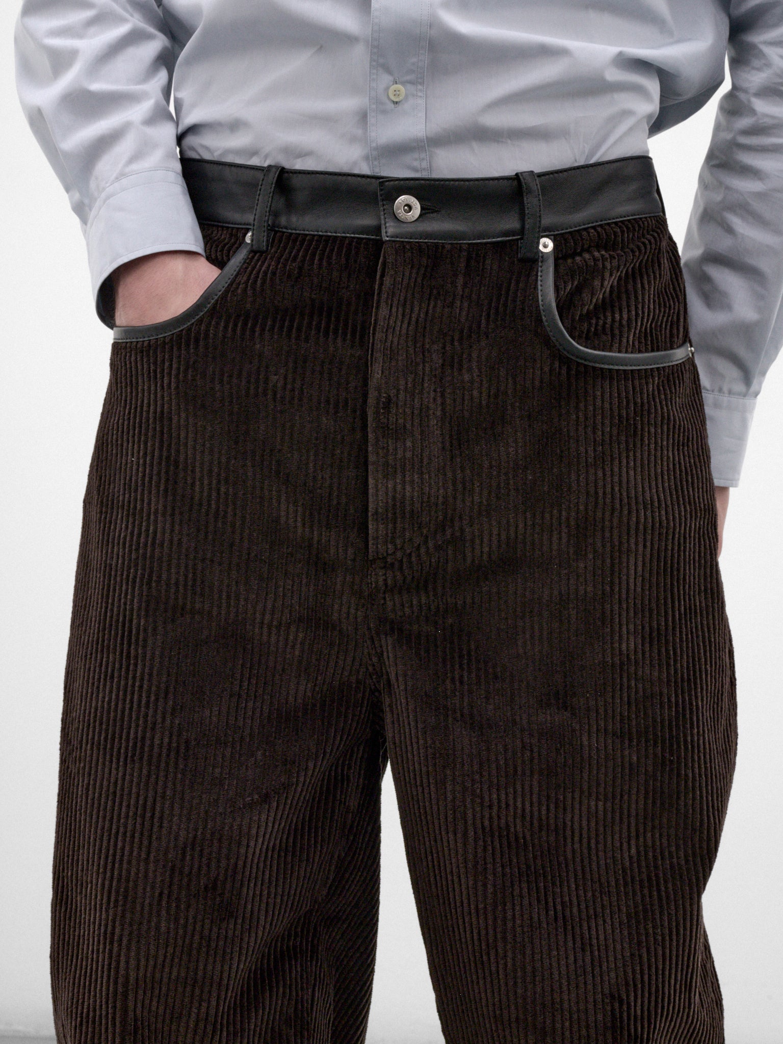 Brown Cotton Corduroy Trousers (876039V6O40-2135-DARK-BROWN)