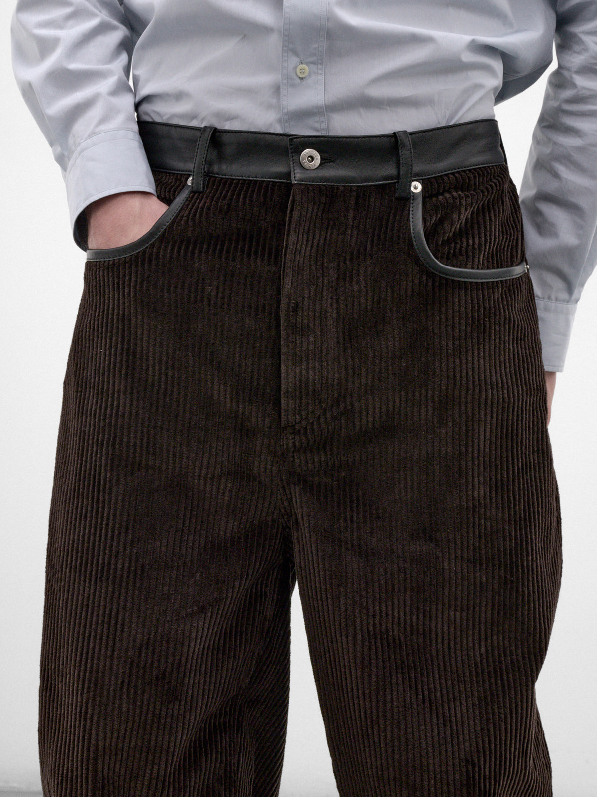 Brown Cotton Corduroy Trousers (876039V6O40-2135-DARK-BROWN)