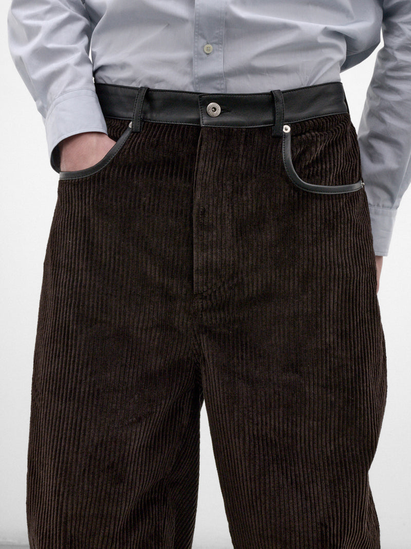 Brown Cotton Corduroy Trousers (876039V6O40-2135-DARK-BROWN)