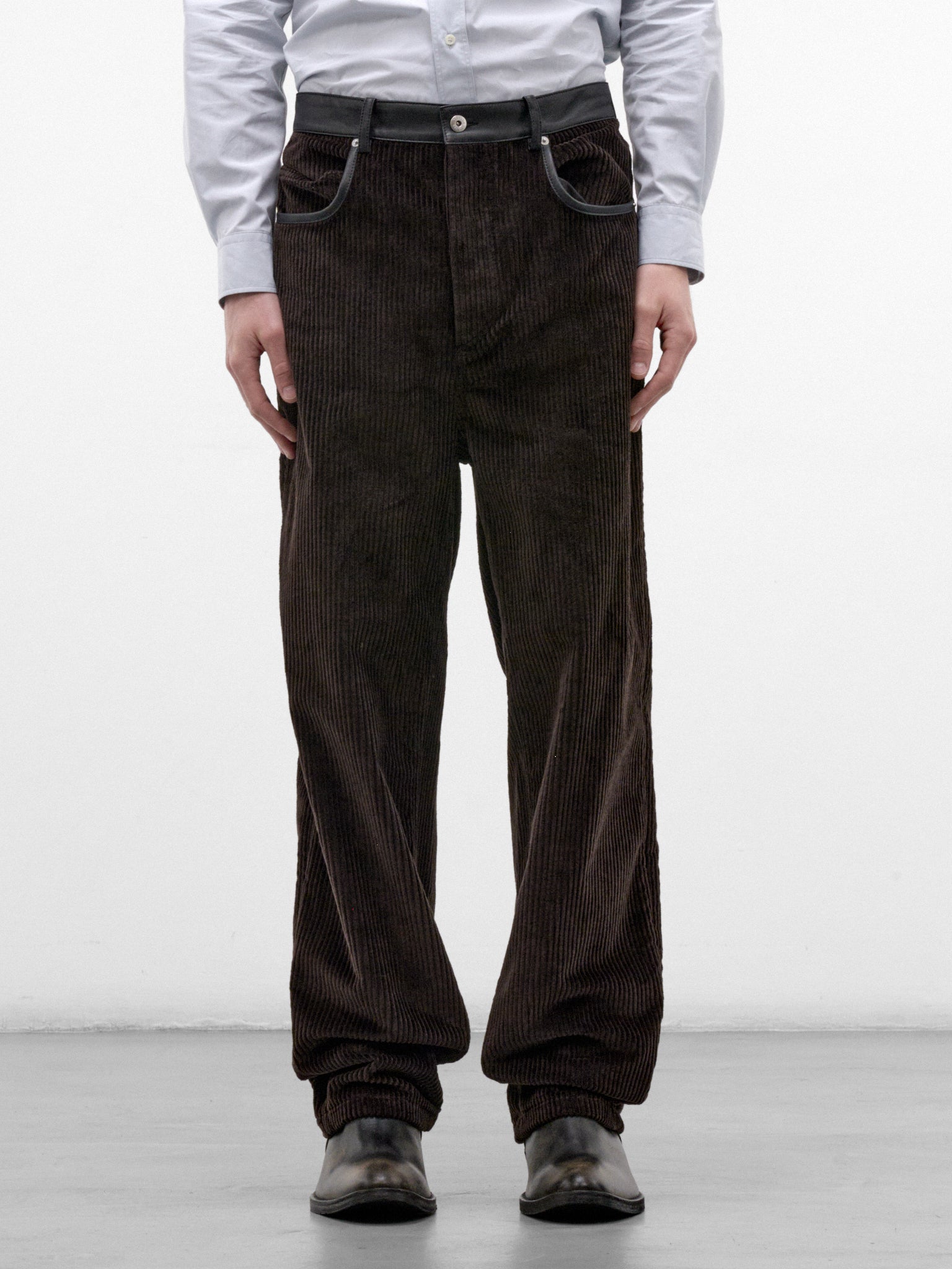 Brown Cotton Corduroy Trousers (876039V6O40-2135-DARK-BROWN)