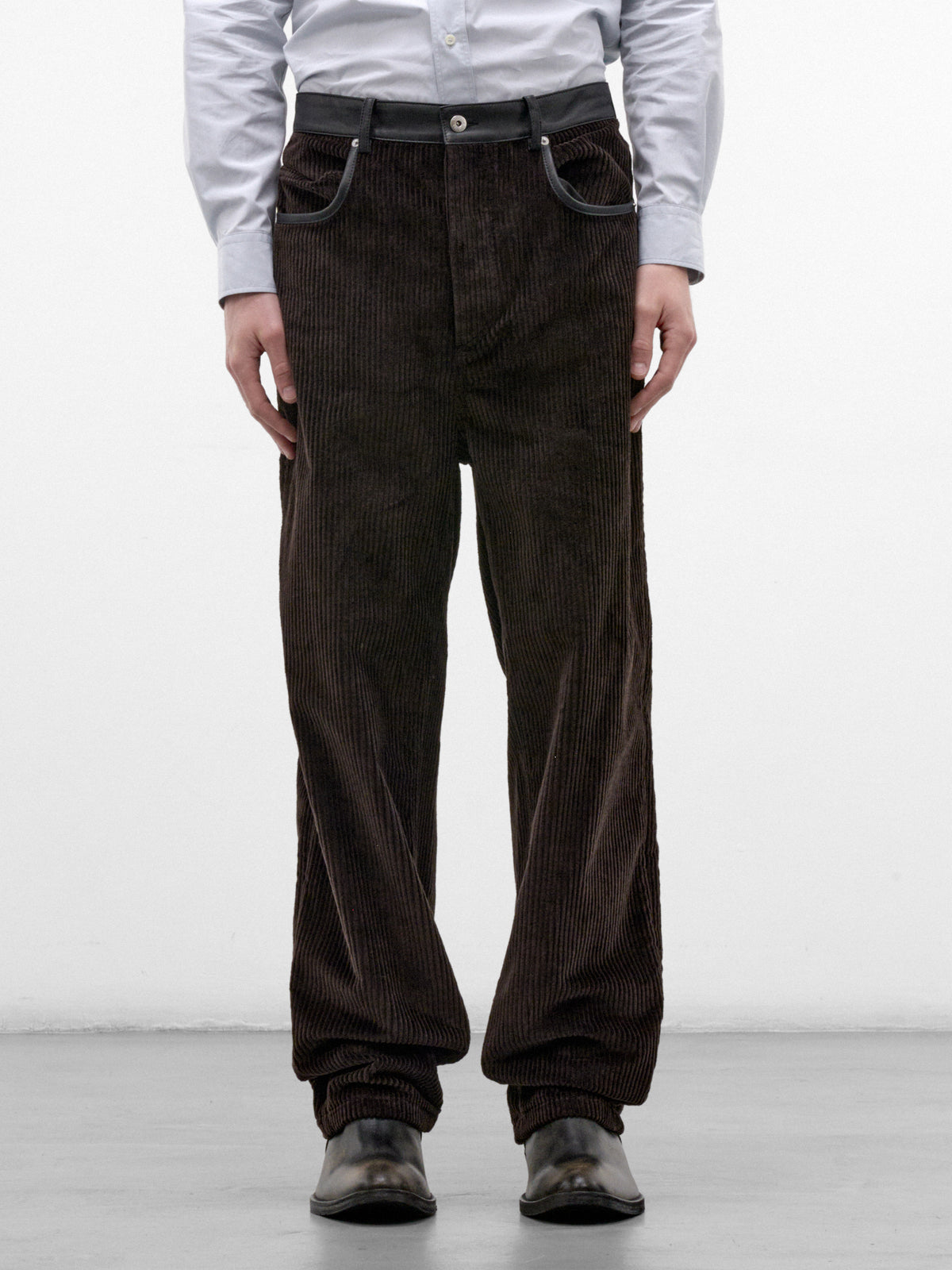 Brown Cotton Corduroy Trousers (876039V6O40-2135-DARK-BROWN)