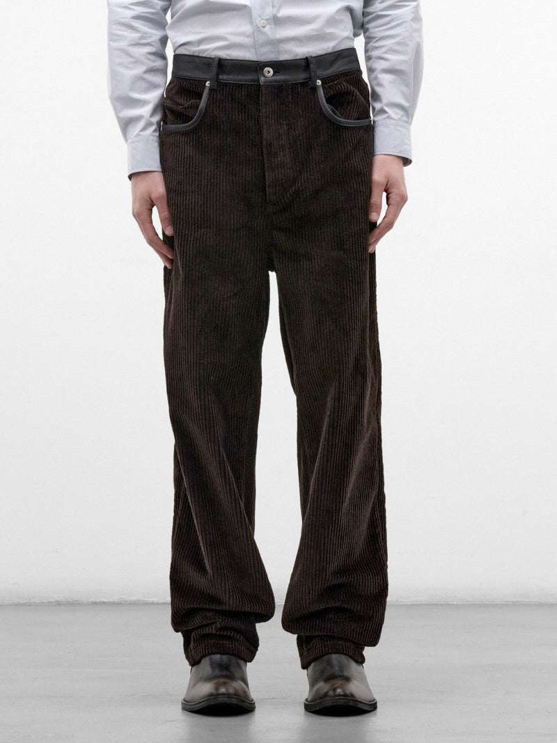 Brown Cotton Corduroy Trousers (876039V6O40-2135-DARK-BROWN)
