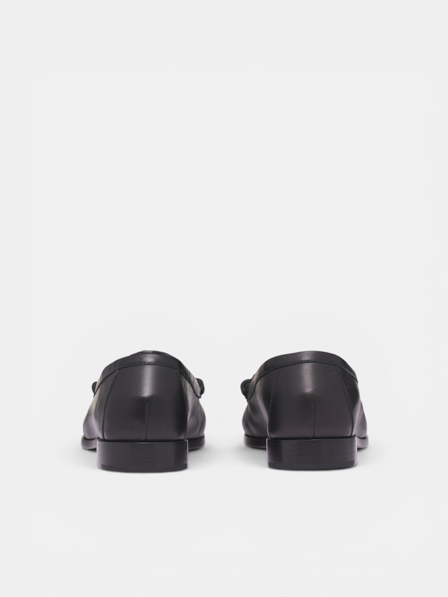 Black Leather Intrecciato Loafers (876082VBSDO-1000-BLACK)