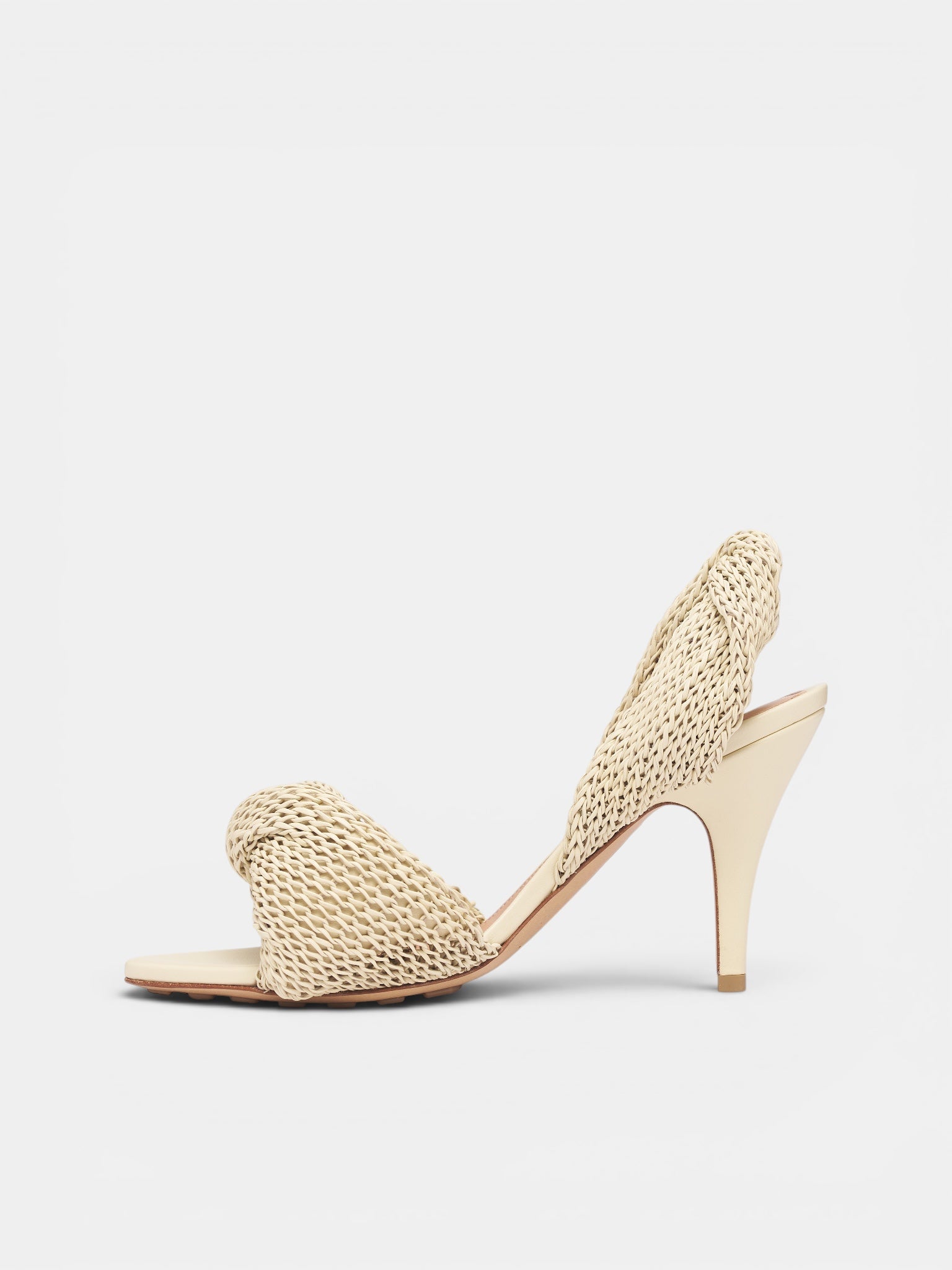 White Leather Grace Slingback Sandals (876208V6IS0-1000-SOUR)