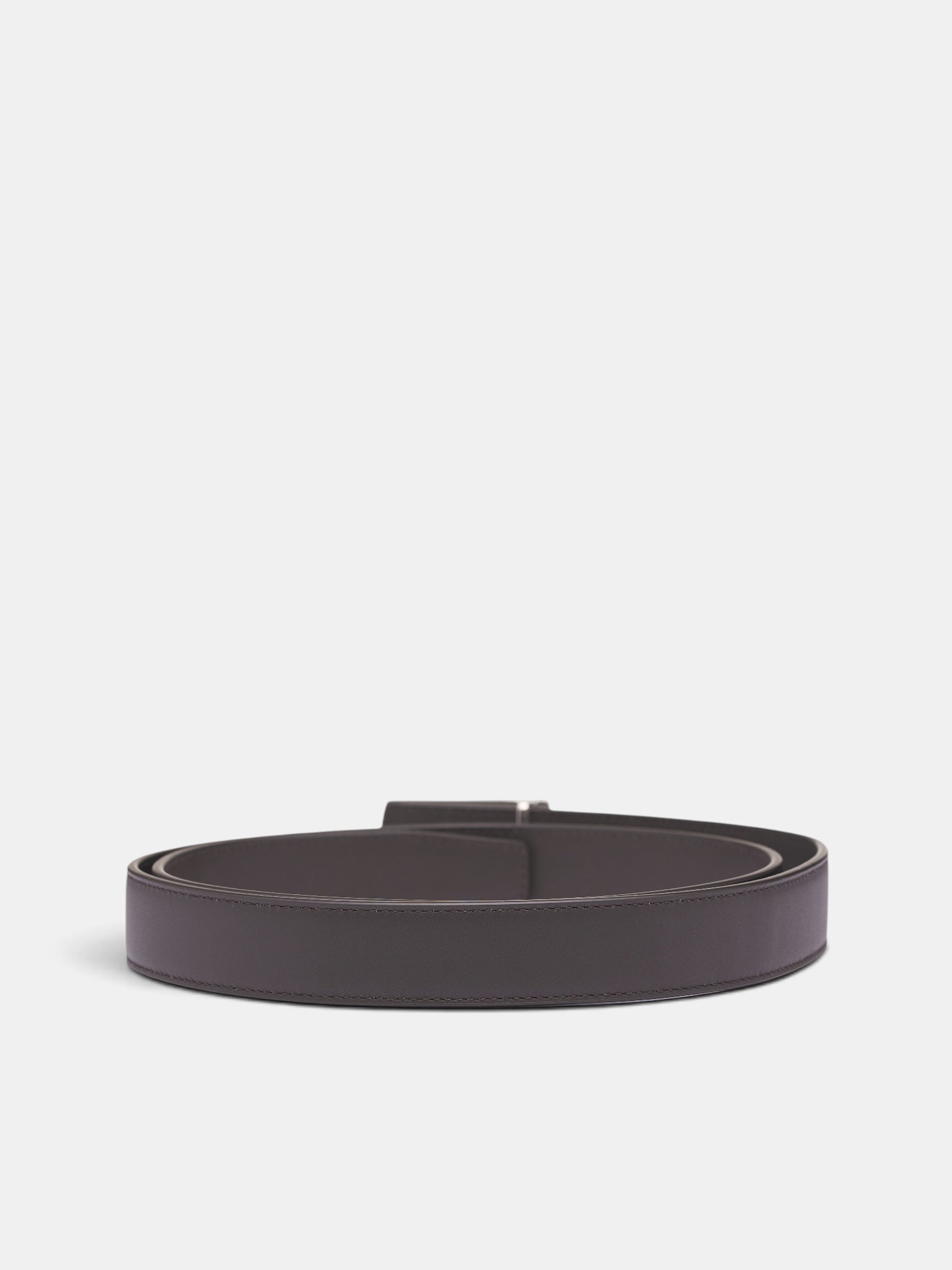 Brown Leather Intrecciato Buckle Belt (876758VALKO0-2095-ESPRESSO)