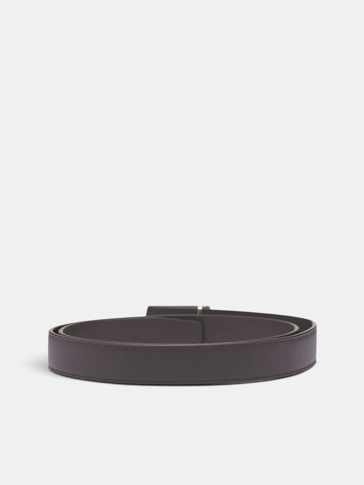 Brown Leather Intrecciato Buckle Belt (876758VALKO0-2095-ESPRESSO)