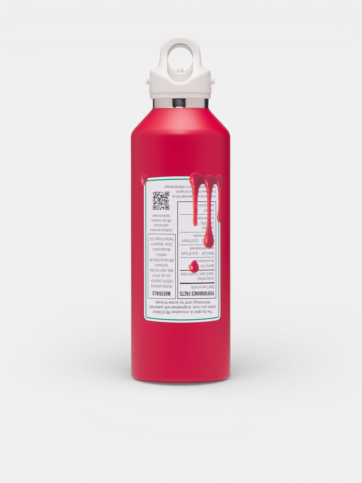 Large Steel Ketchup Water Bottle (87AC40-RED)