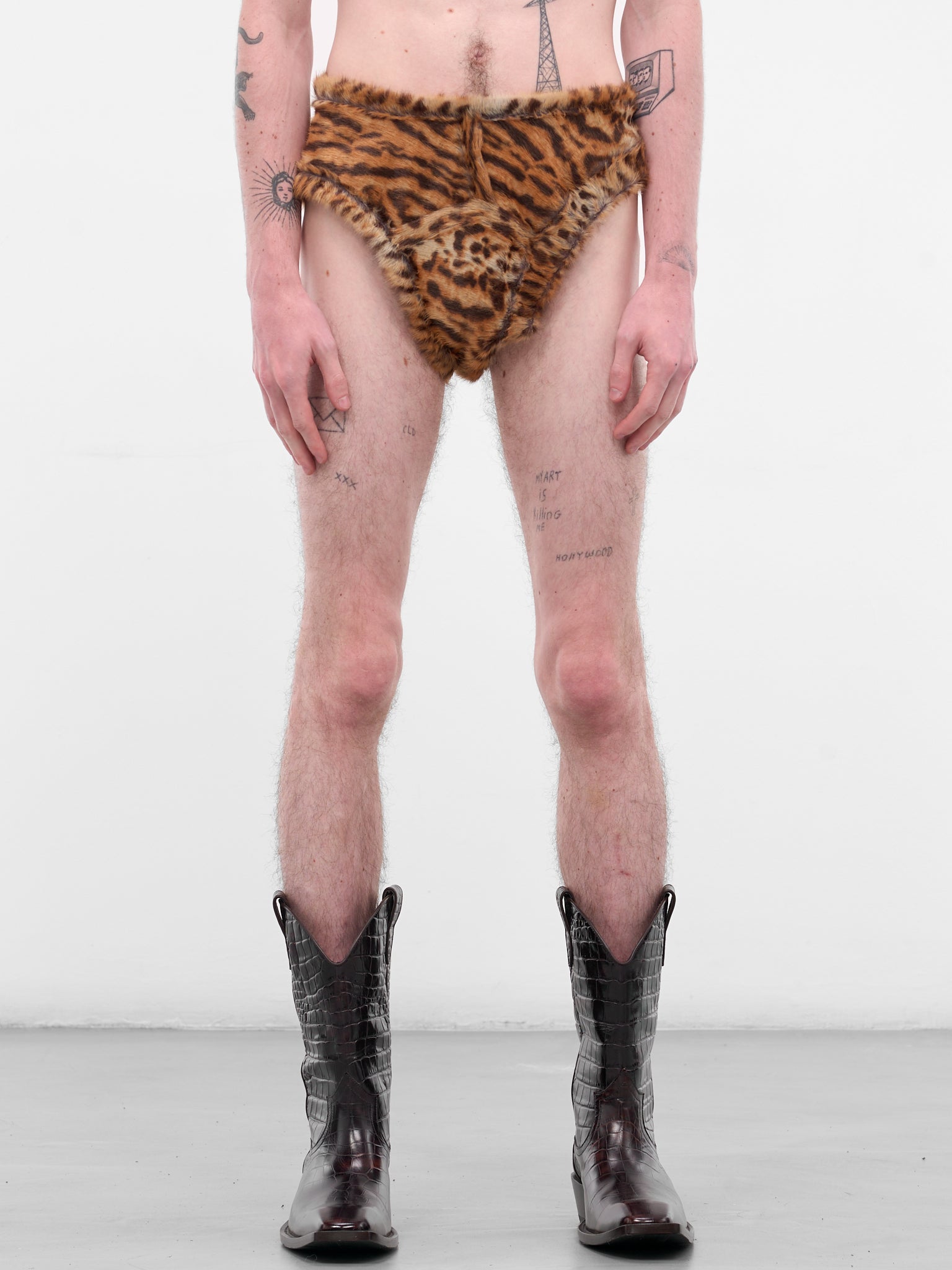 Tiger Stripe Fur Briefs (881WF06720-BROWN)