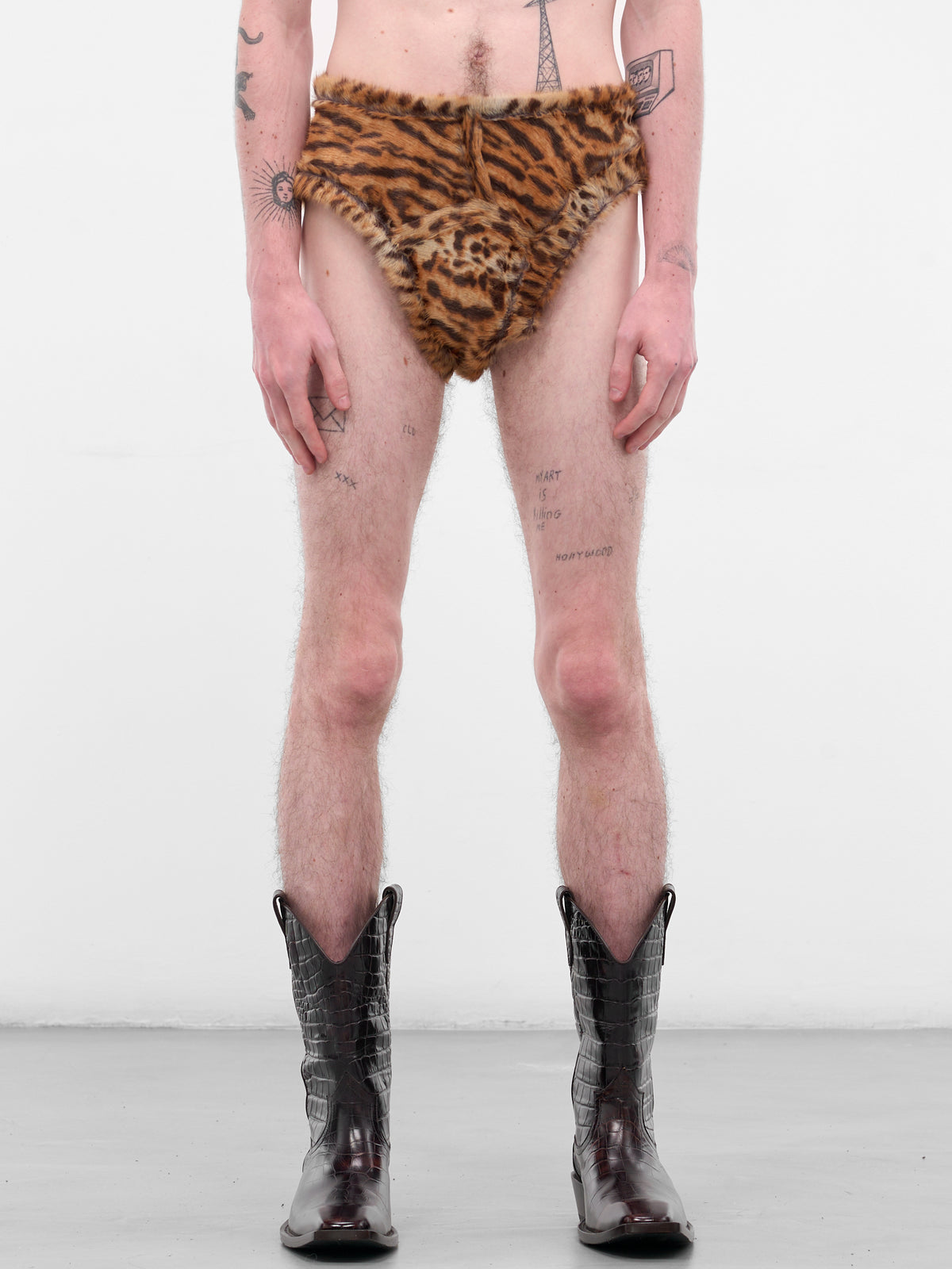 Tiger Stripe Fur Briefs (881WF06720-BROWN)