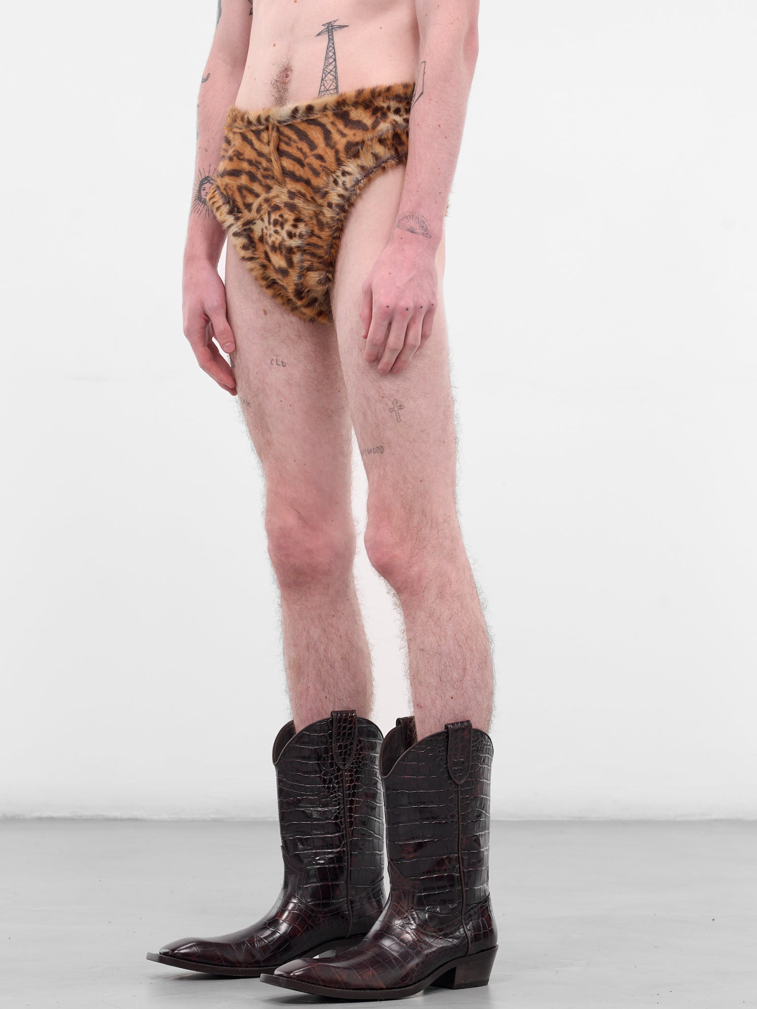 Tiger Stripe Fur Briefs (881WF06720-BROWN)
