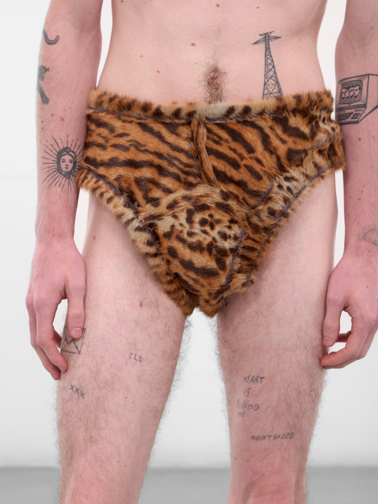 Tiger Stripe Fur Briefs (881WF06720-BROWN)