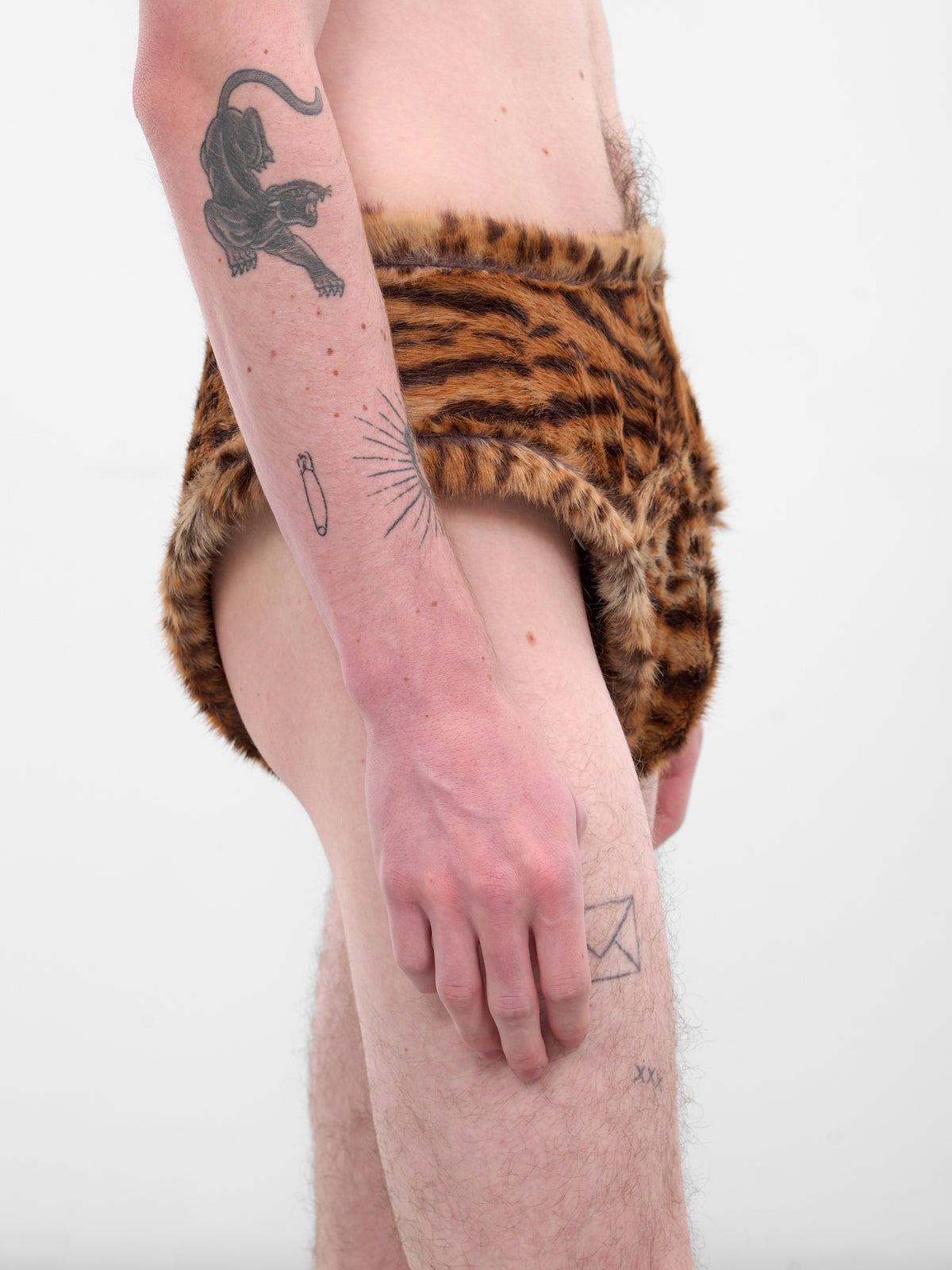 Tiger Stripe Fur Briefs (881WF06720-BROWN)