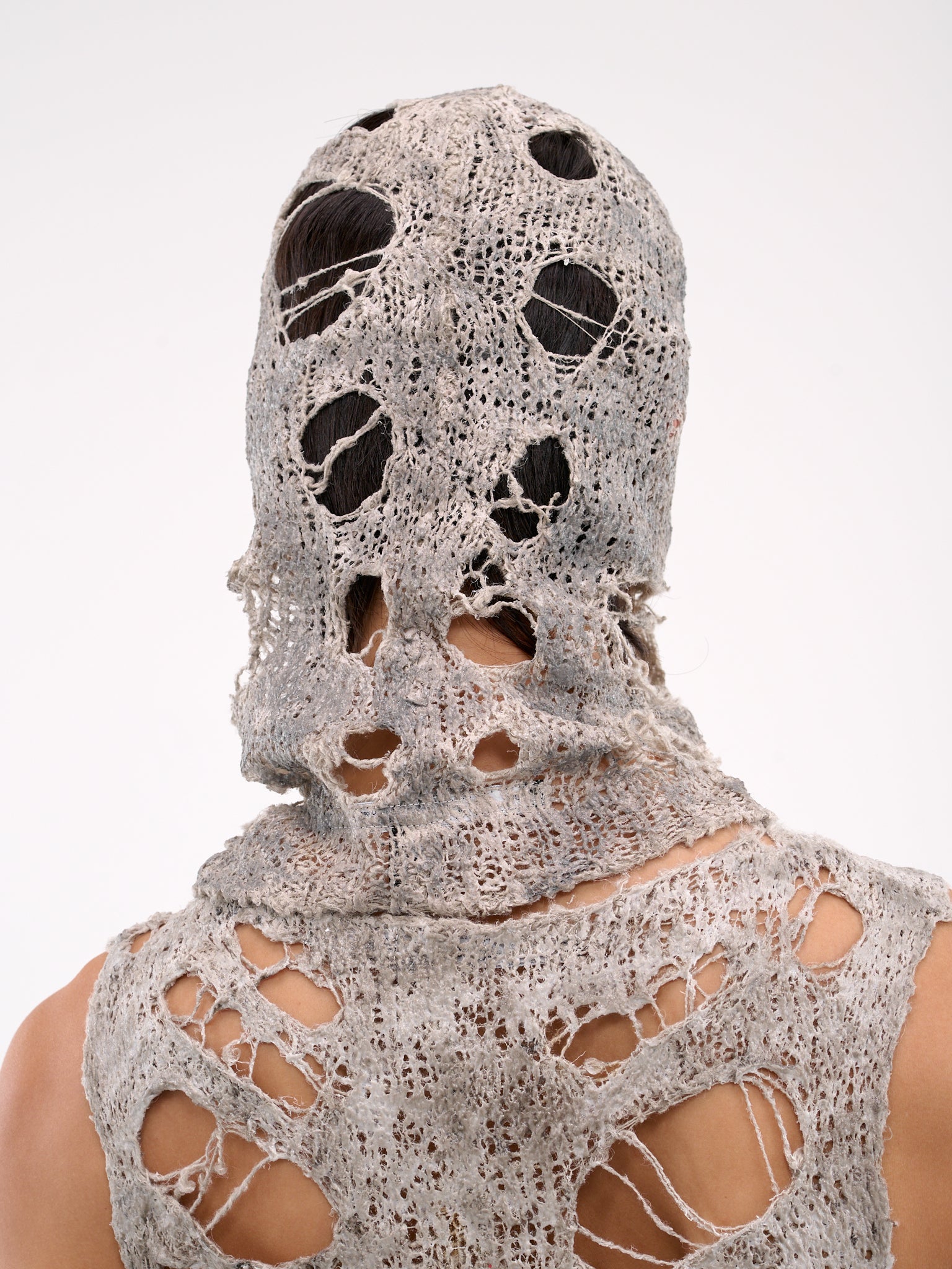 Distressed Knit Balaclava (897ACU8-LIGHT-GREY)