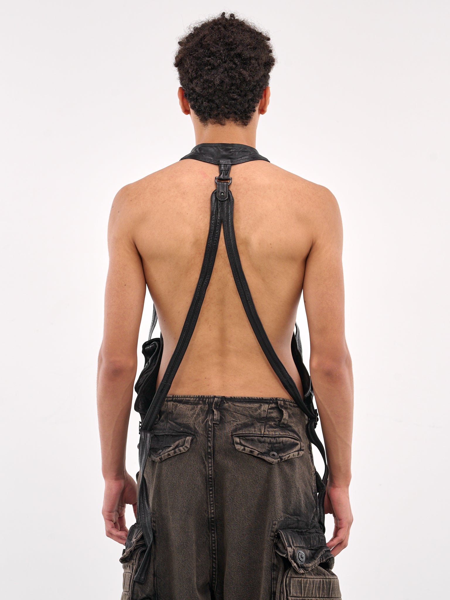 Leather Vest (897VEM2-BLACK)