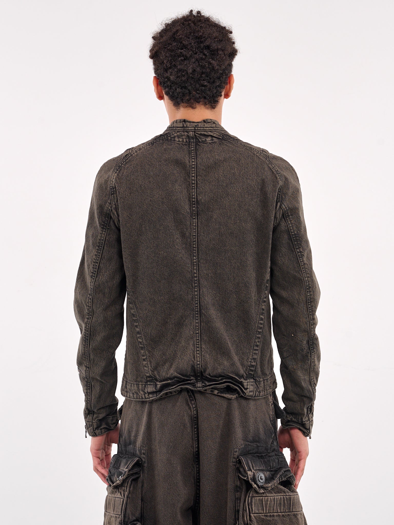 Zip-Up Denim Jacket (899BLM2-GR-CHARCOAL)