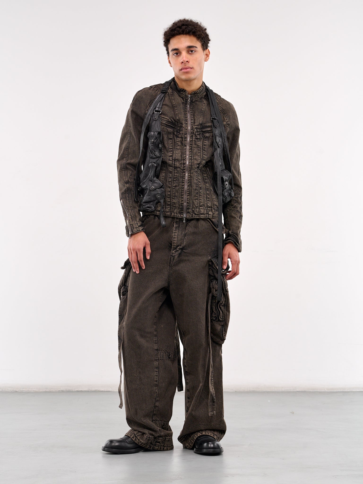 Denim Cargo Jeans (899PAM2-GR-CHARCOAL)