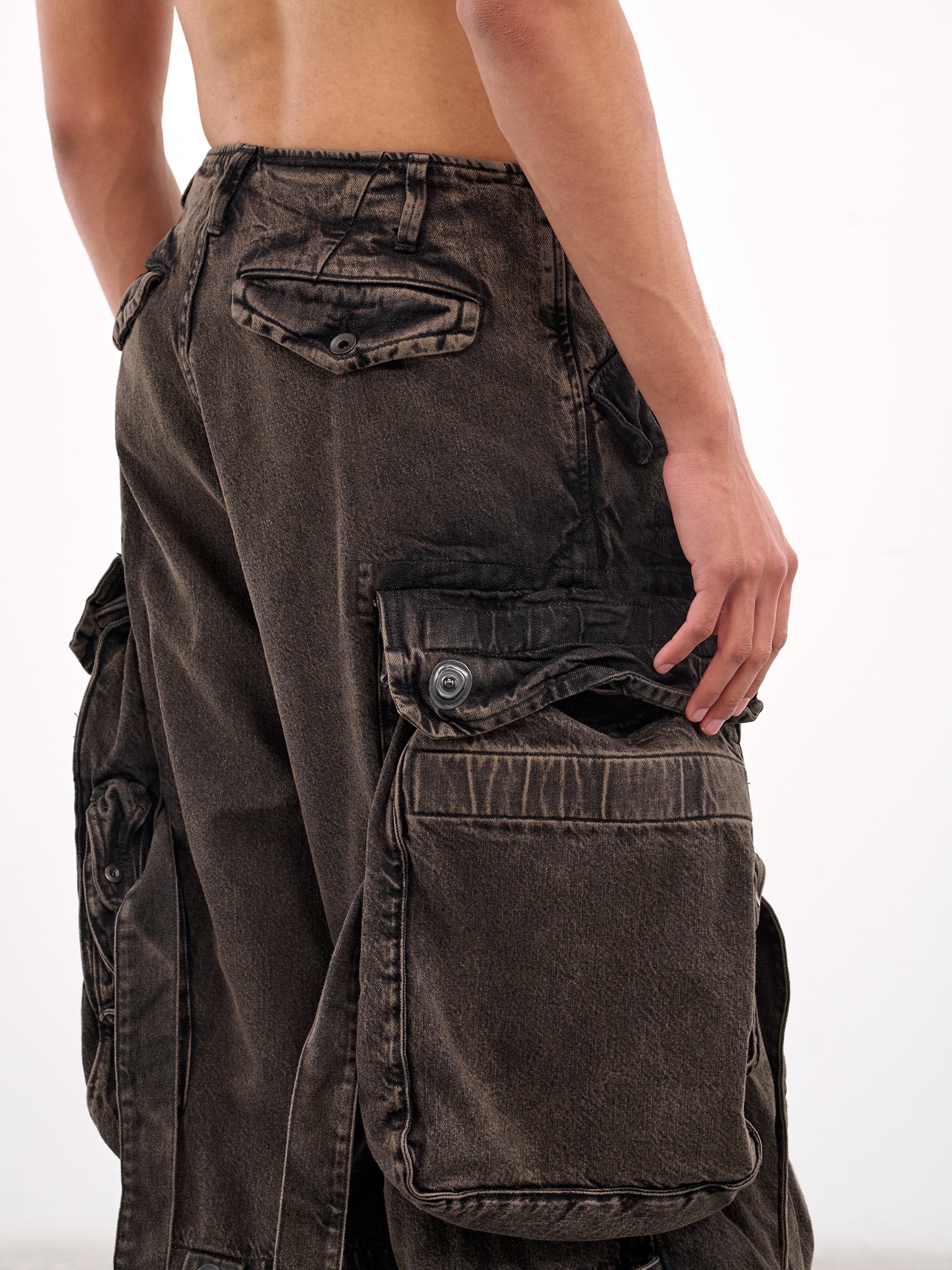 Denim Cargo Jeans (899PAM2-GR-CHARCOAL)