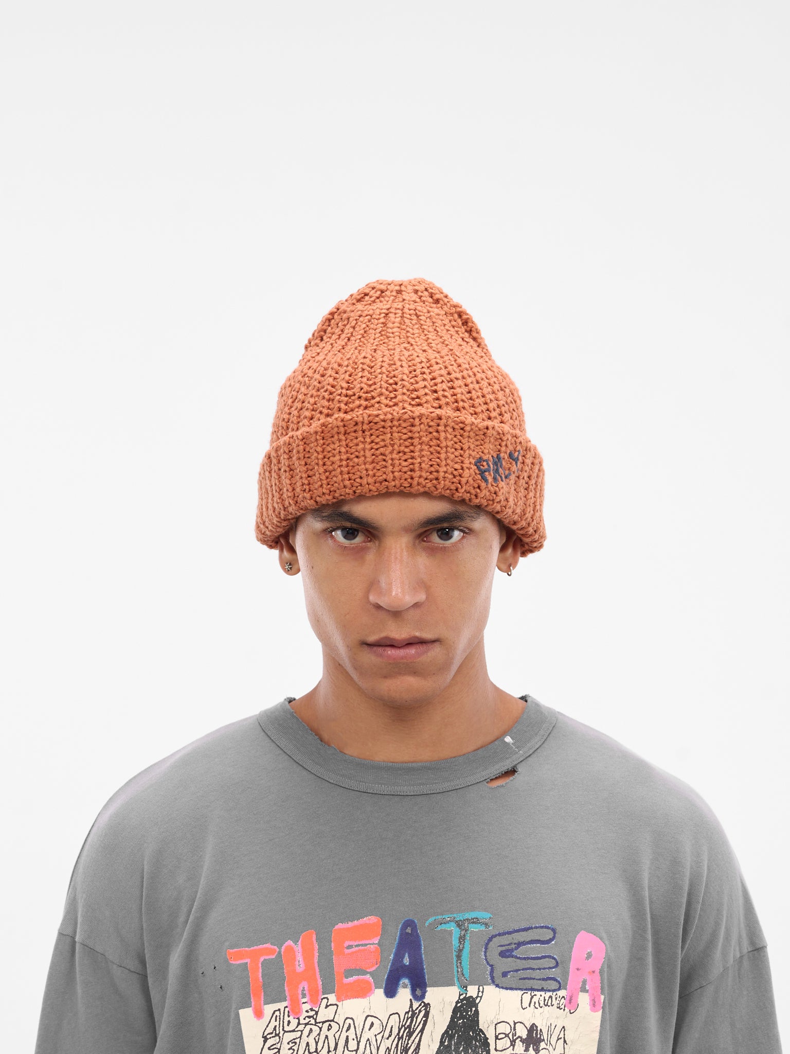 Orange Hand-Knit Beanie (8U0013Q3009BOR-BURNT-ORANGE)