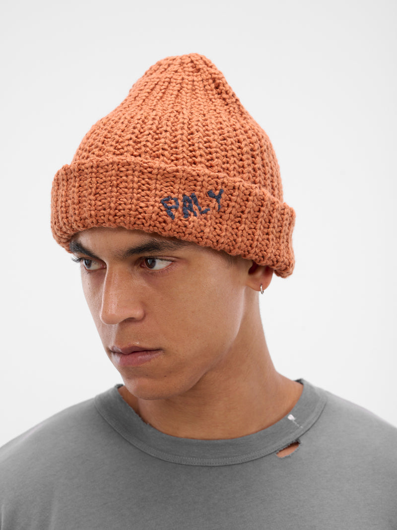 Orange Hand-Knit Beanie (8U0013Q3009BOR-BURNT-ORANGE)