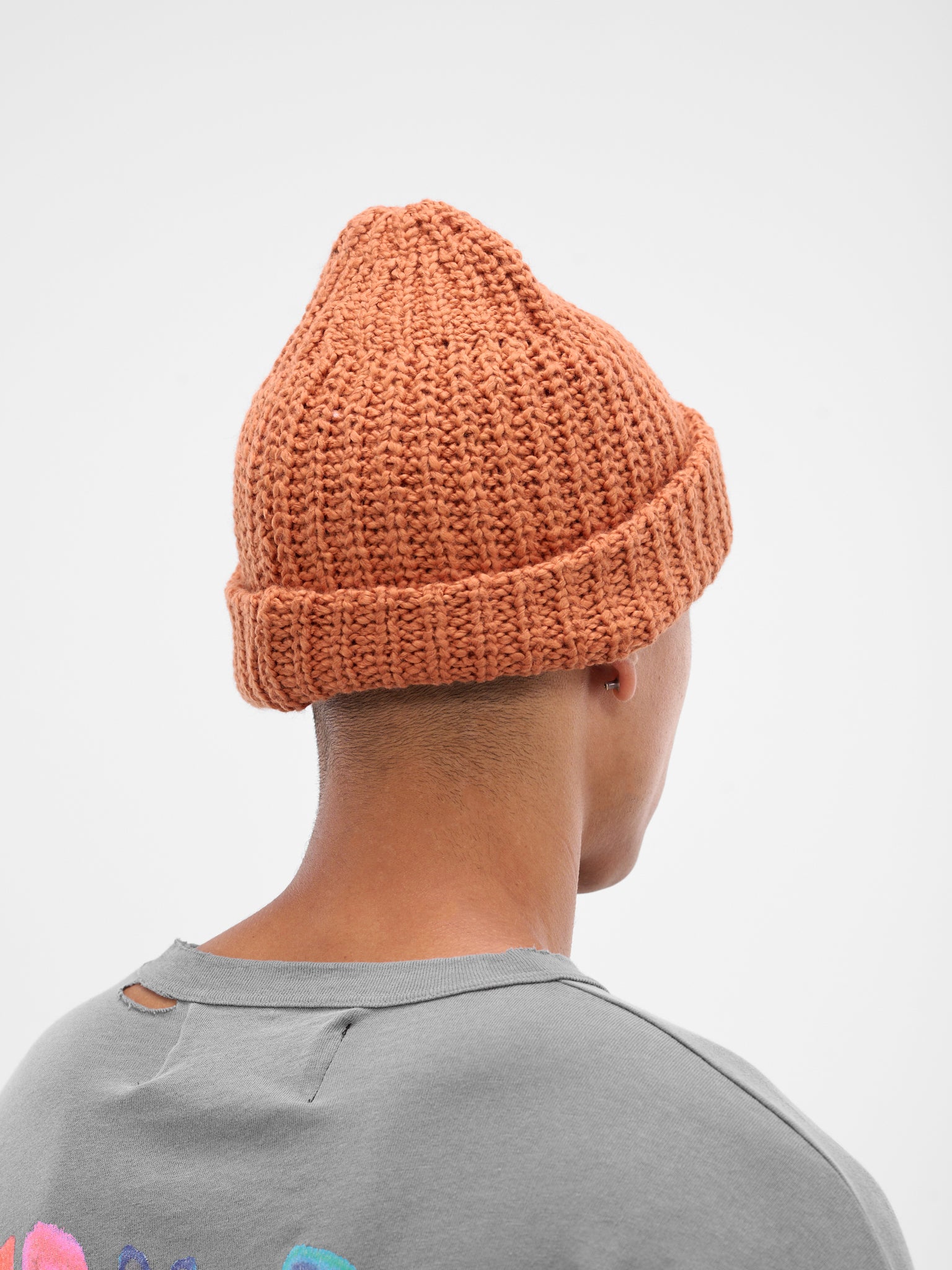 Orange Hand-Knit Beanie (8U0013Q3009BOR-BURNT-ORANGE)