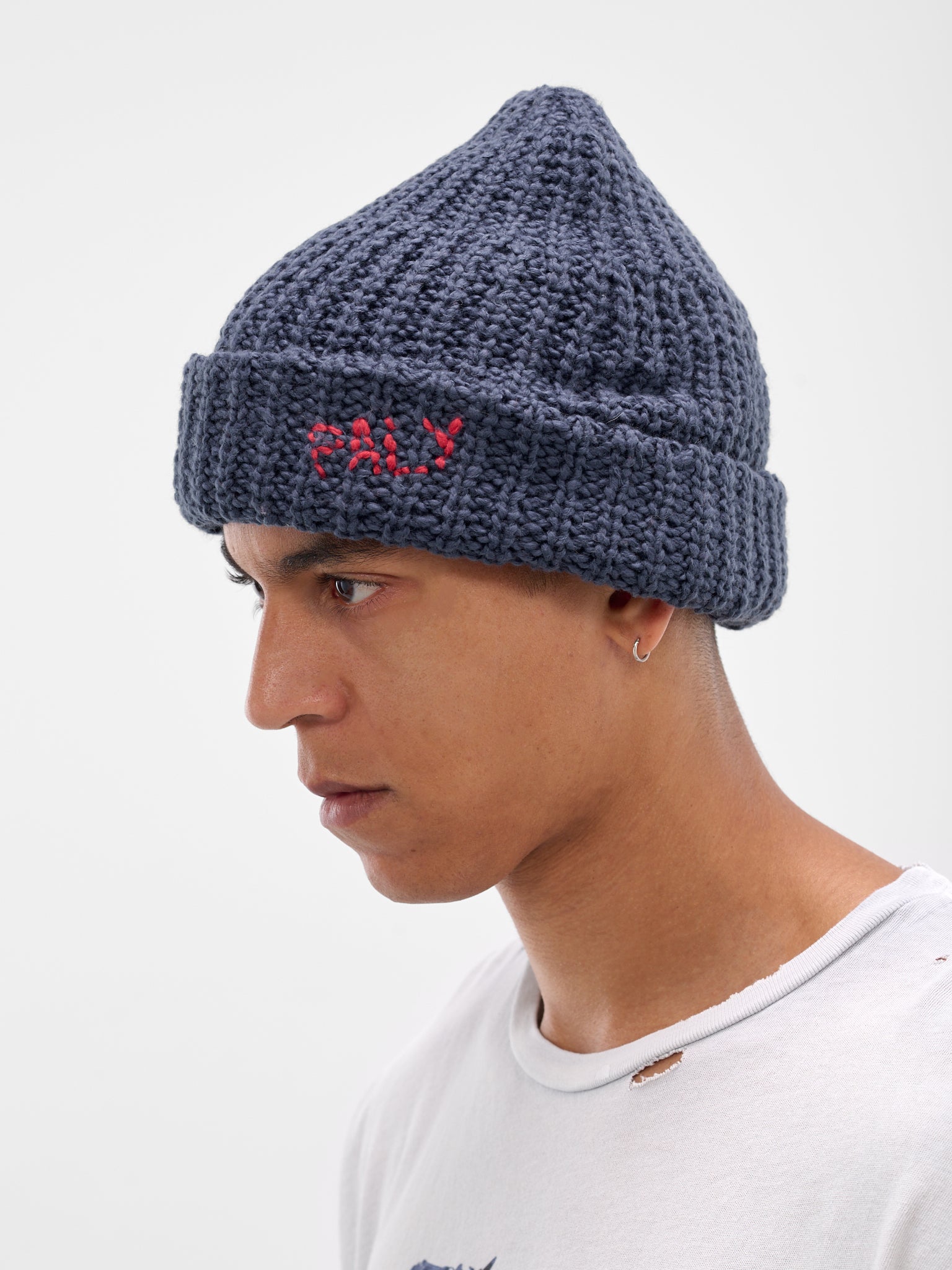 Navy Hand-Knit Beanie (8U007Q3009NVY-NAVY)