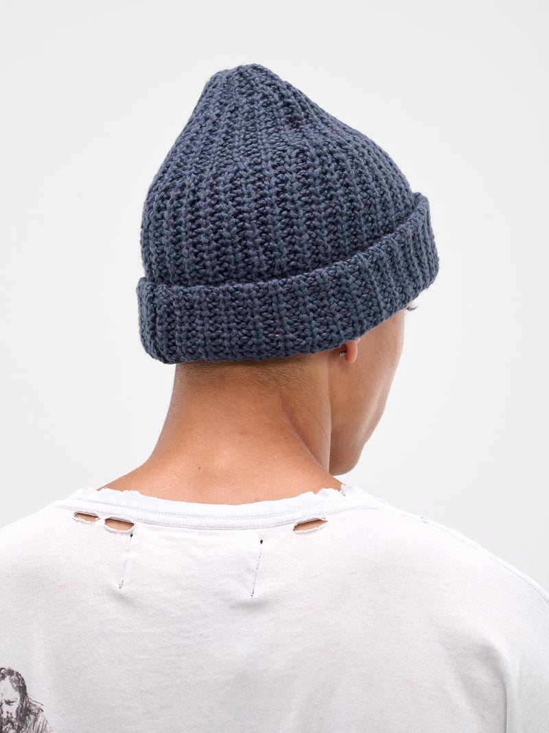 Navy Hand-Knit Beanie (8U007Q3009NVY-NAVY)