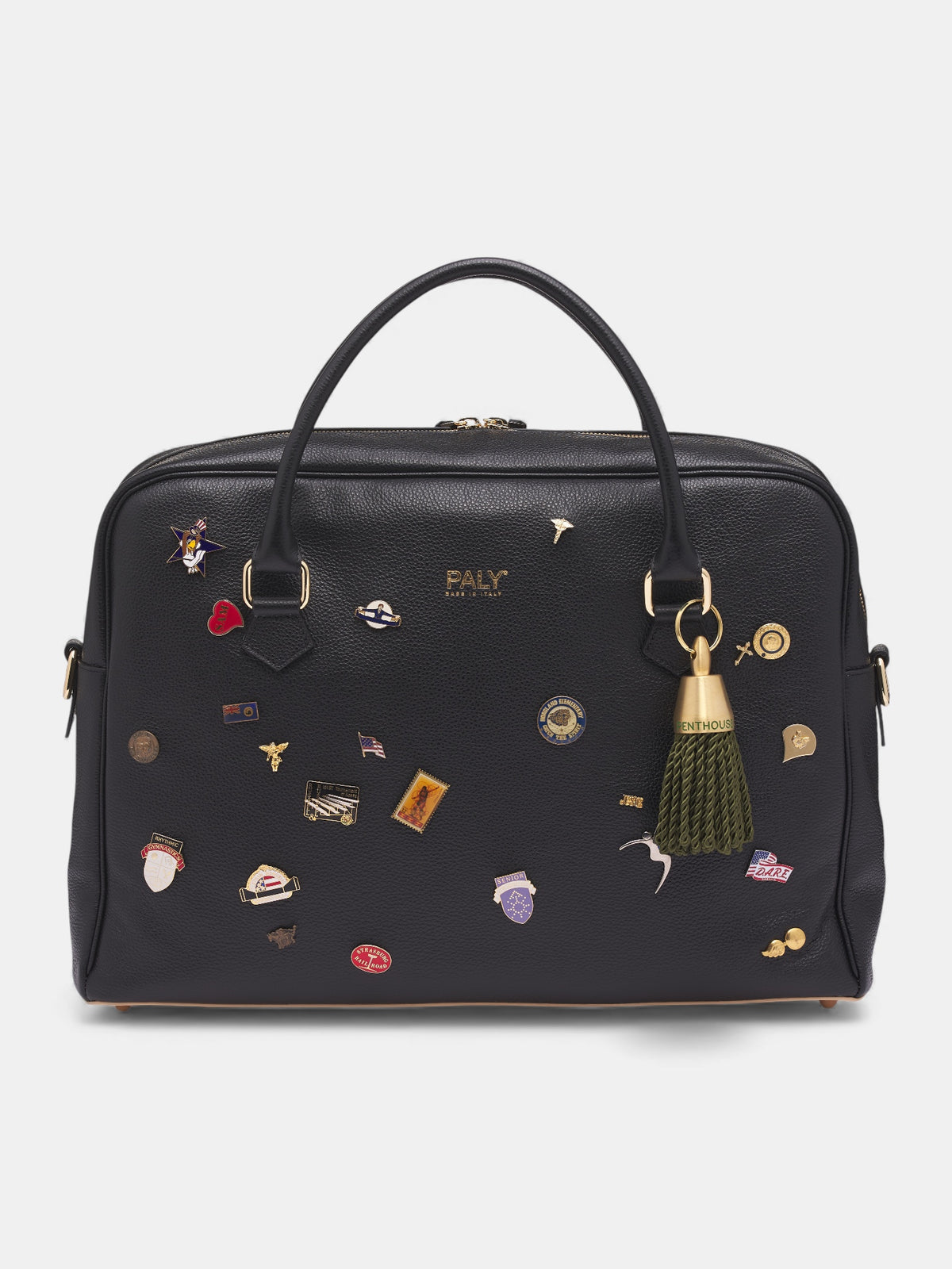 Graphic Pin Leather Everyday Bag (8U008Q3009-BLACK)