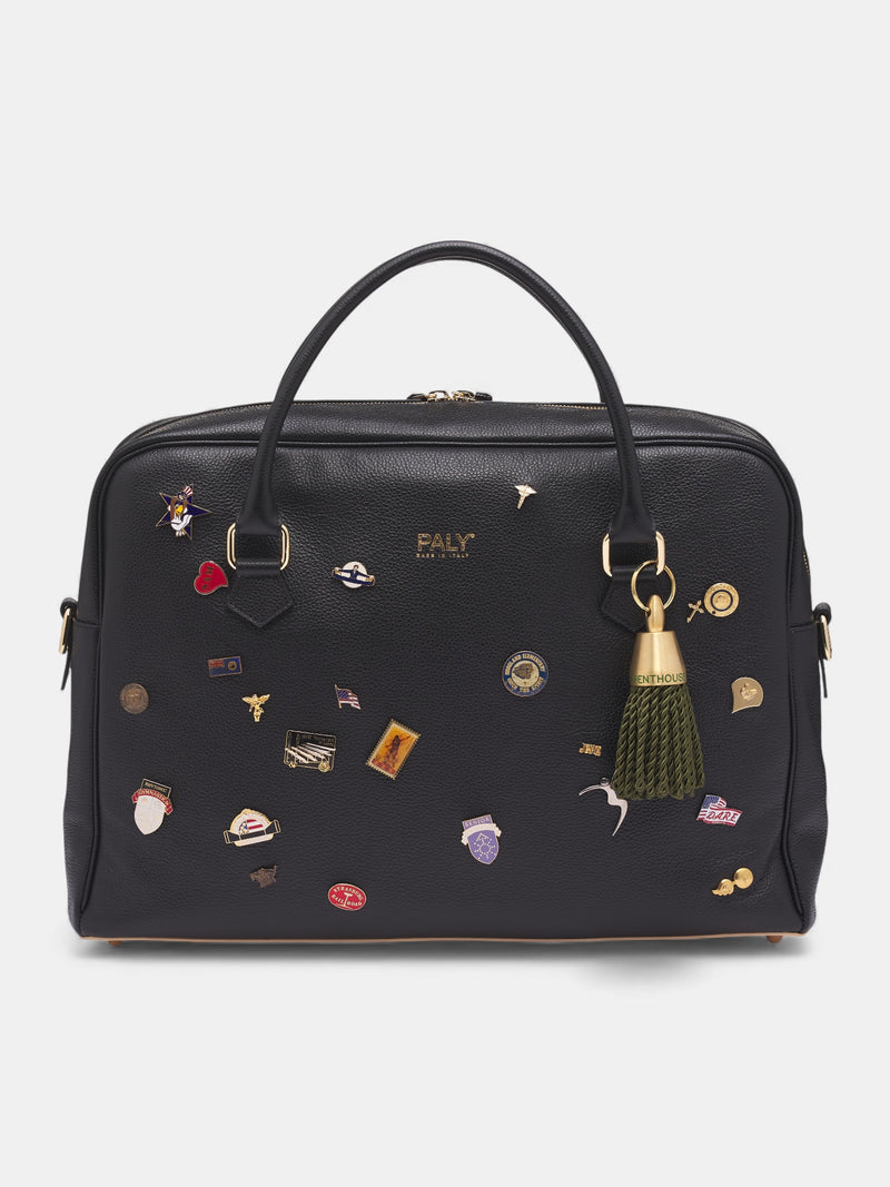 Graphic Pin Leather Everyday Bag (8U008Q3009-BLACK)