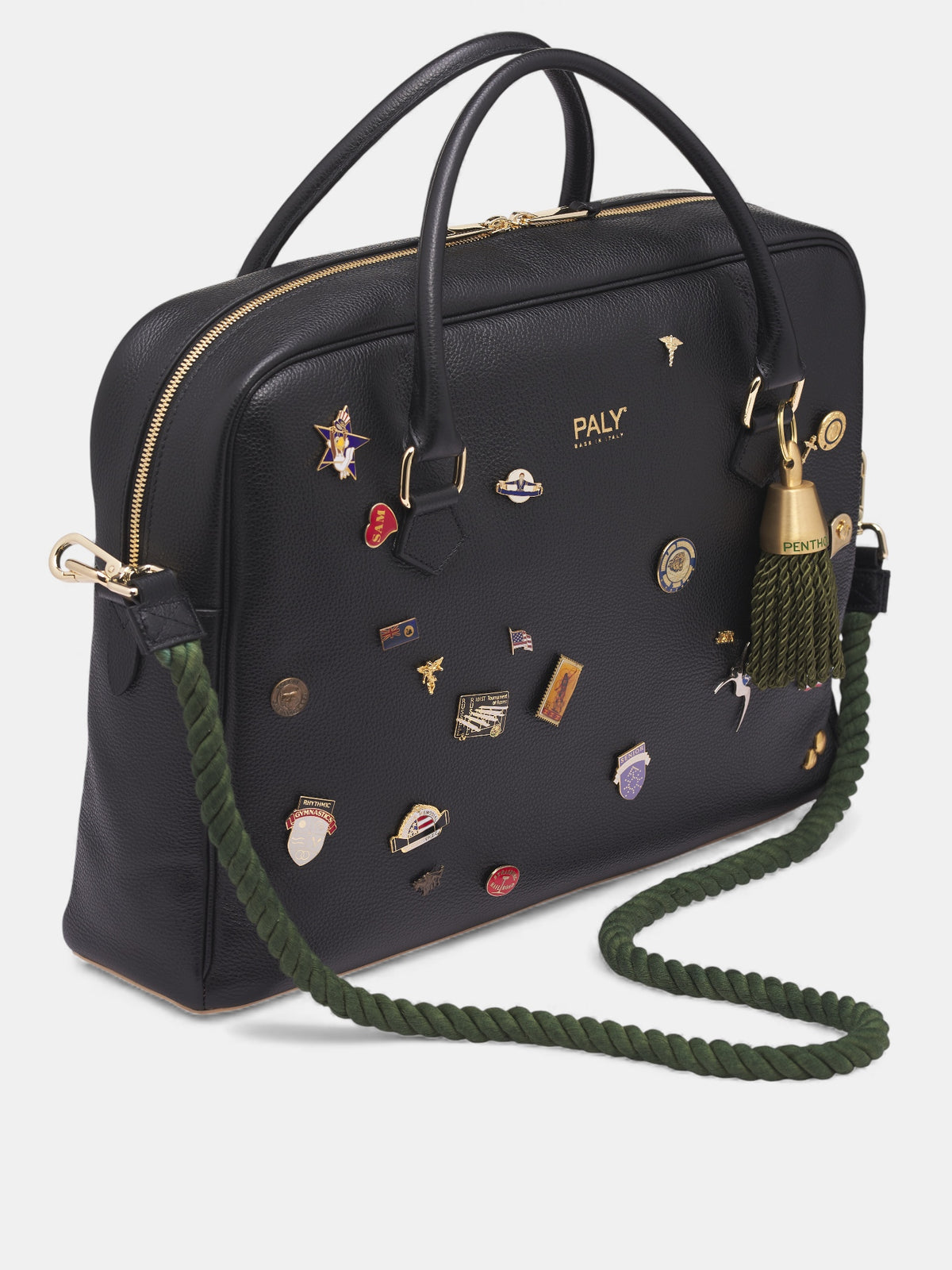 Graphic Pin Leather Everyday Bag (8U008Q3009-BLACK)