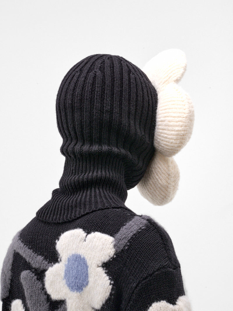 Black Flower Cap (9011-FLOWER-COMB-IV-OFF-WHITE)