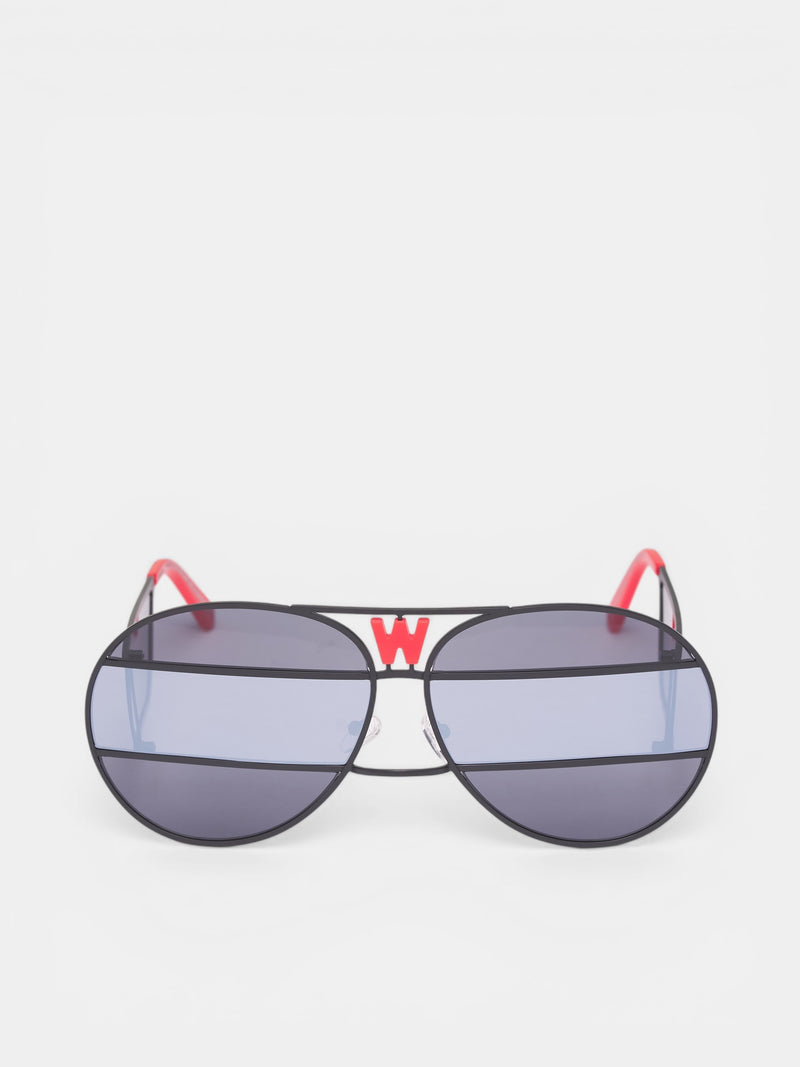 WVB x KOMONO Brutal Pilot Sunglasses (9014-COMB-II-BLACK-MIRROR)