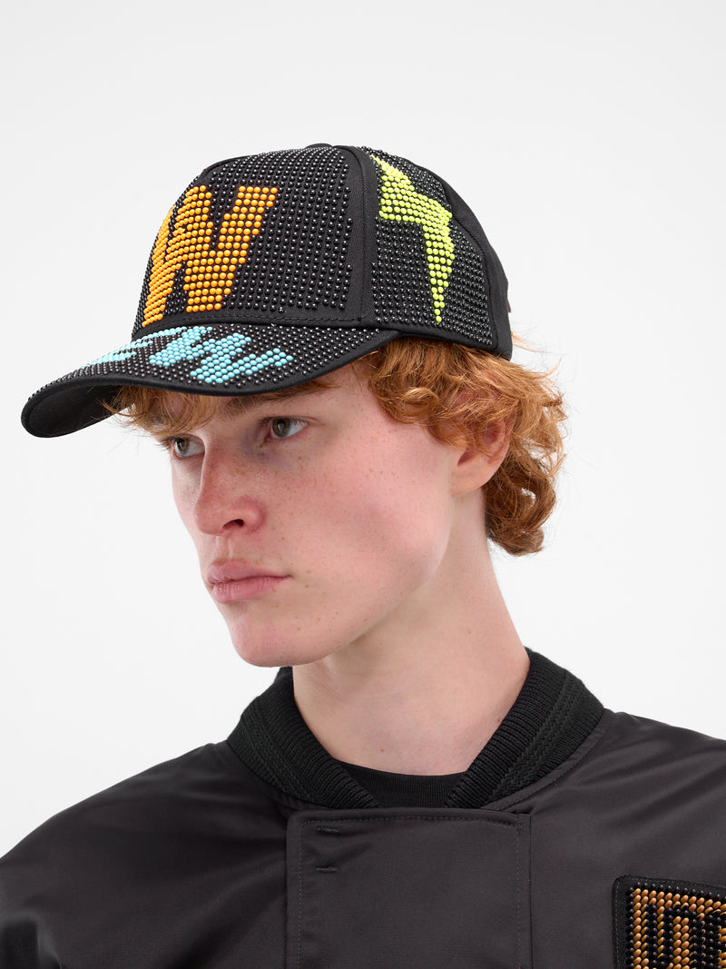 Black 3D Studded New Cap (9015-COMB-I-BLACK)