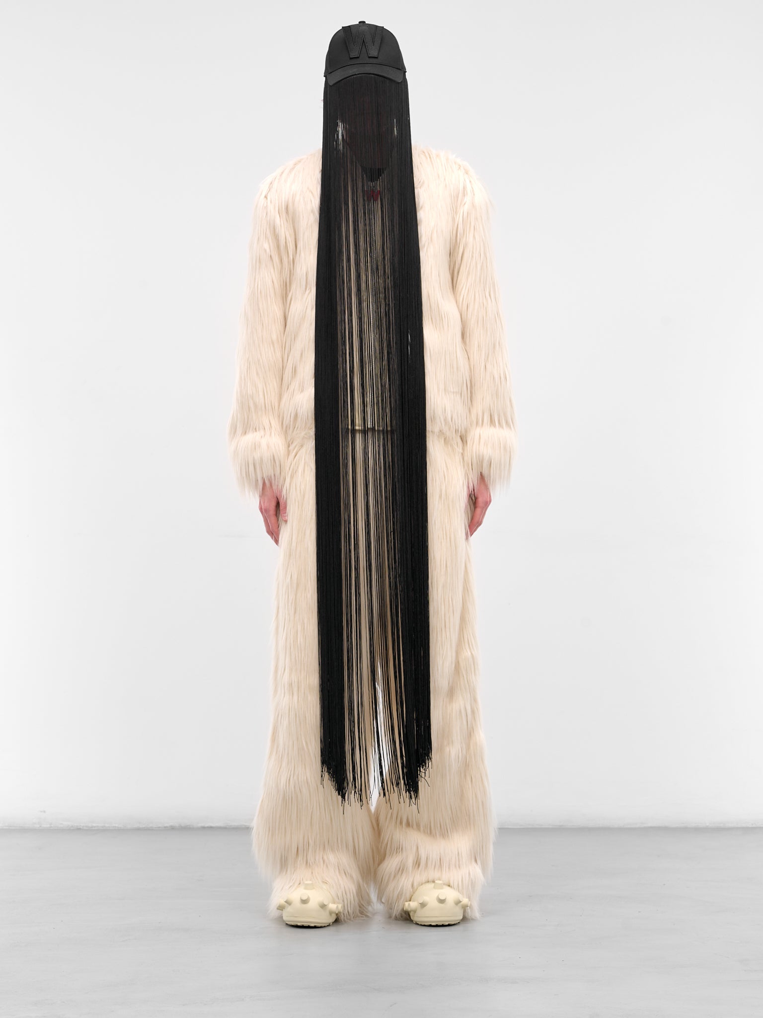White Basic Fur Baggy Trousers (2009-CC4-MILK)
