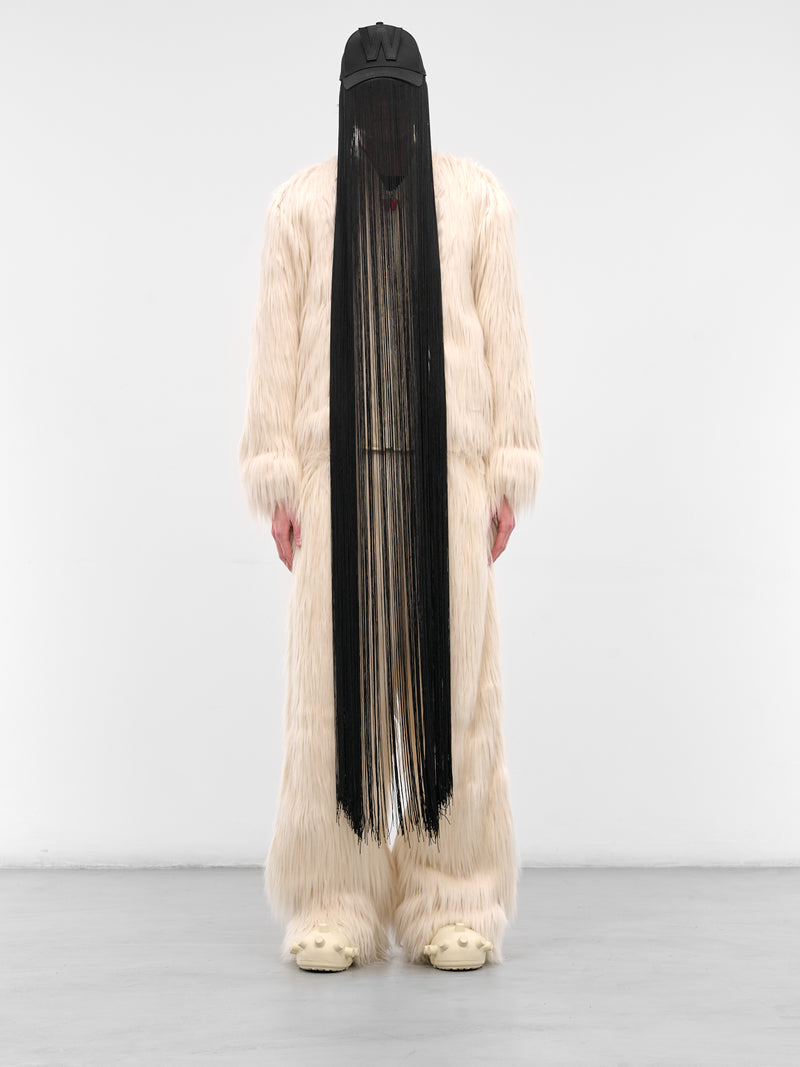 Black Long Fringe 3D W-Cap (9016-COMB-I-BLACK)