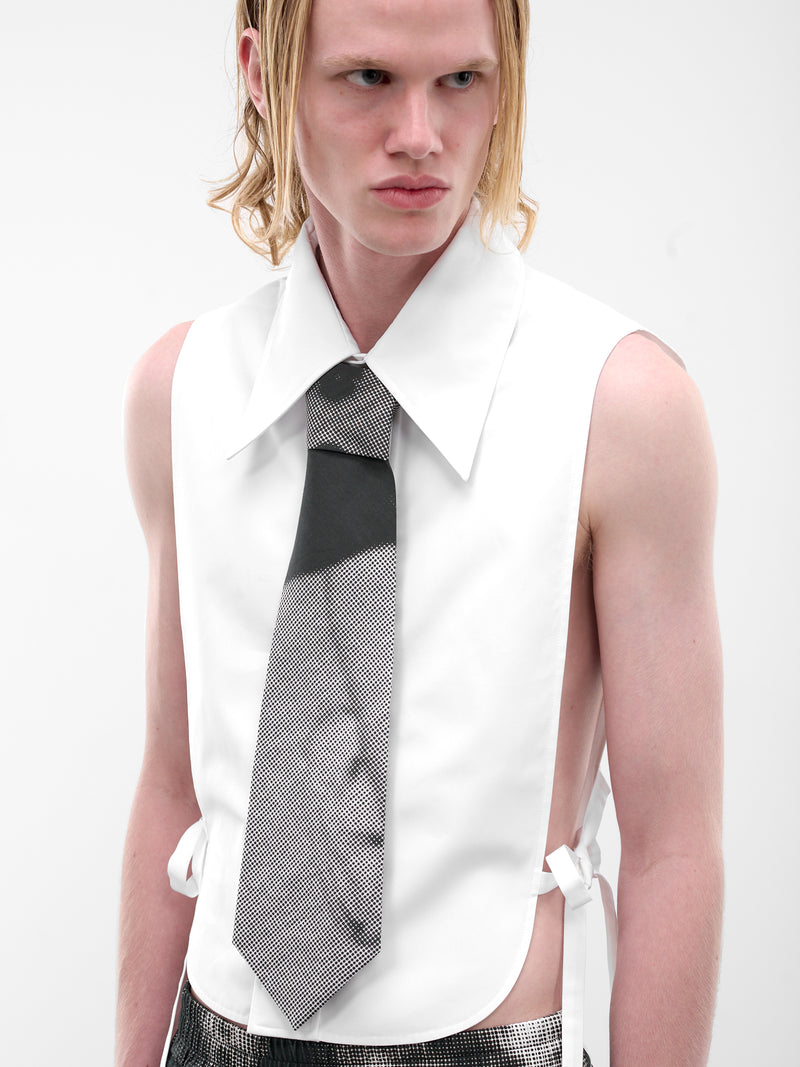 Glitch Print Wide Walter Tie (9035-WALTER-CC22-BLACK-WHITE