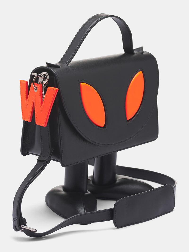 Black Leather Alien Friend Bag (9046-COMB-I-BLACK)