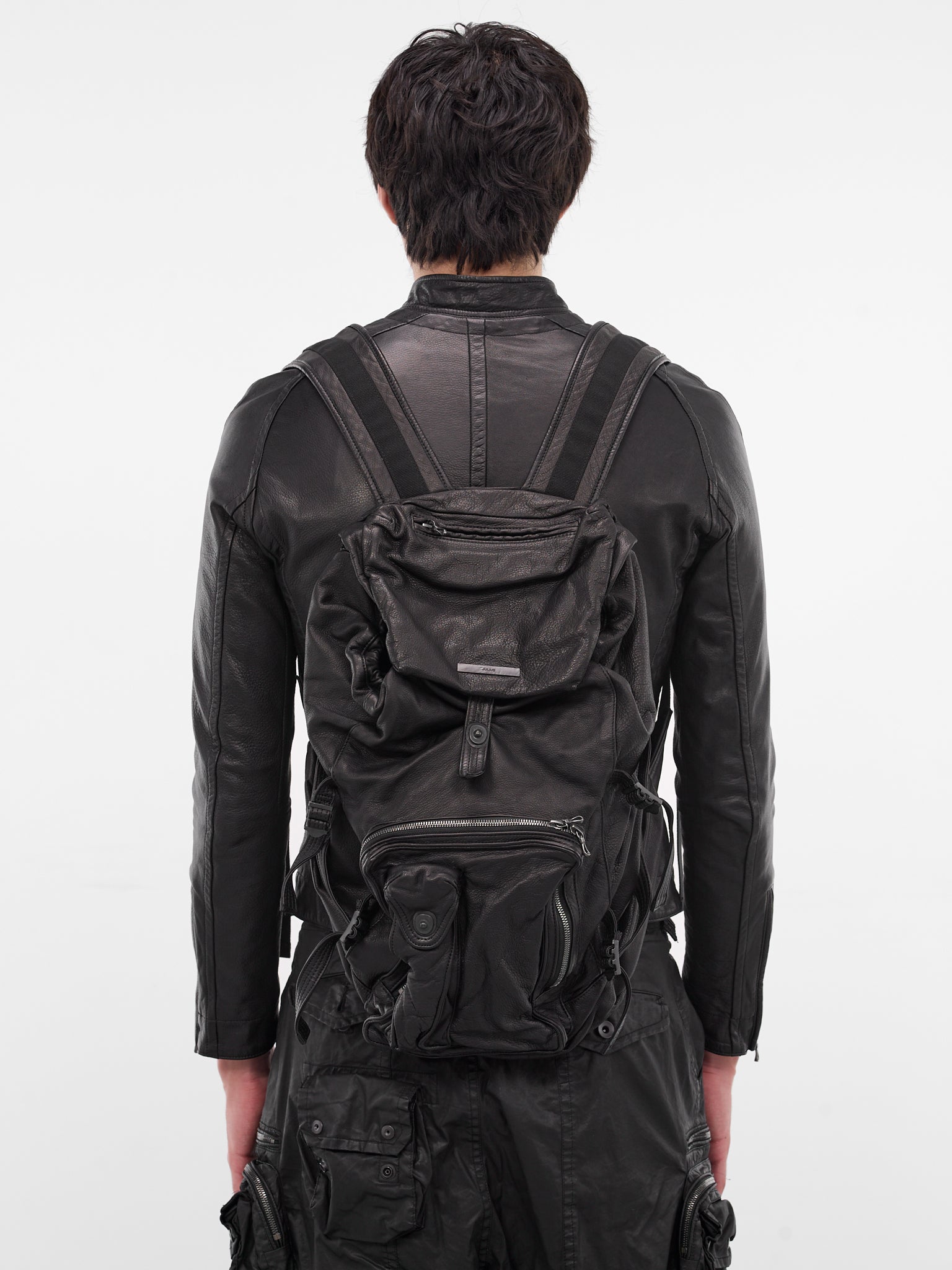 Black Leather Backpack (917BGU3-BLACK)