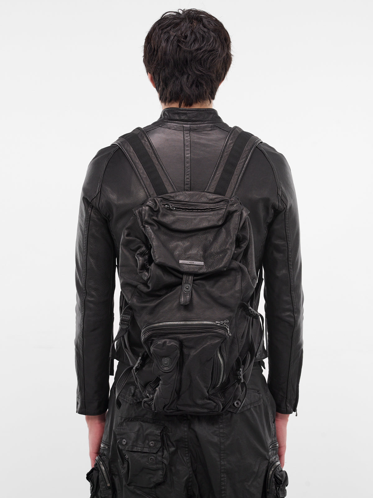 Black Leather Backpack (917BGU3-BLACK)