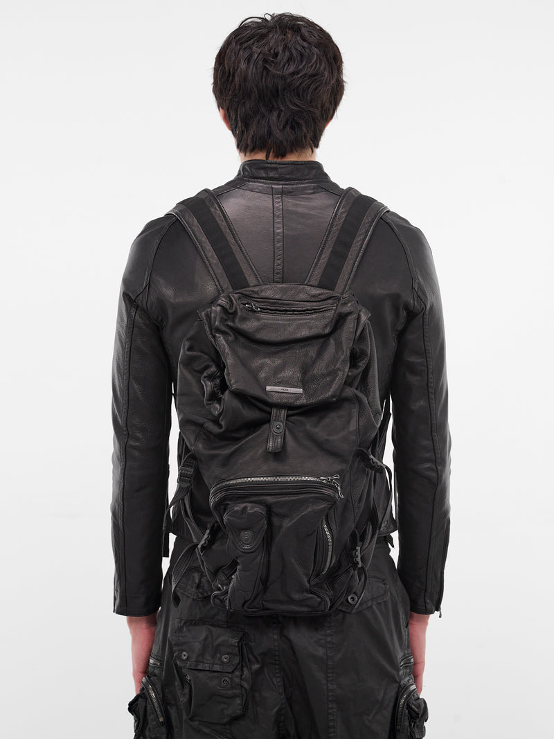 Black Leather Backpack (917BGU3-BLACK)