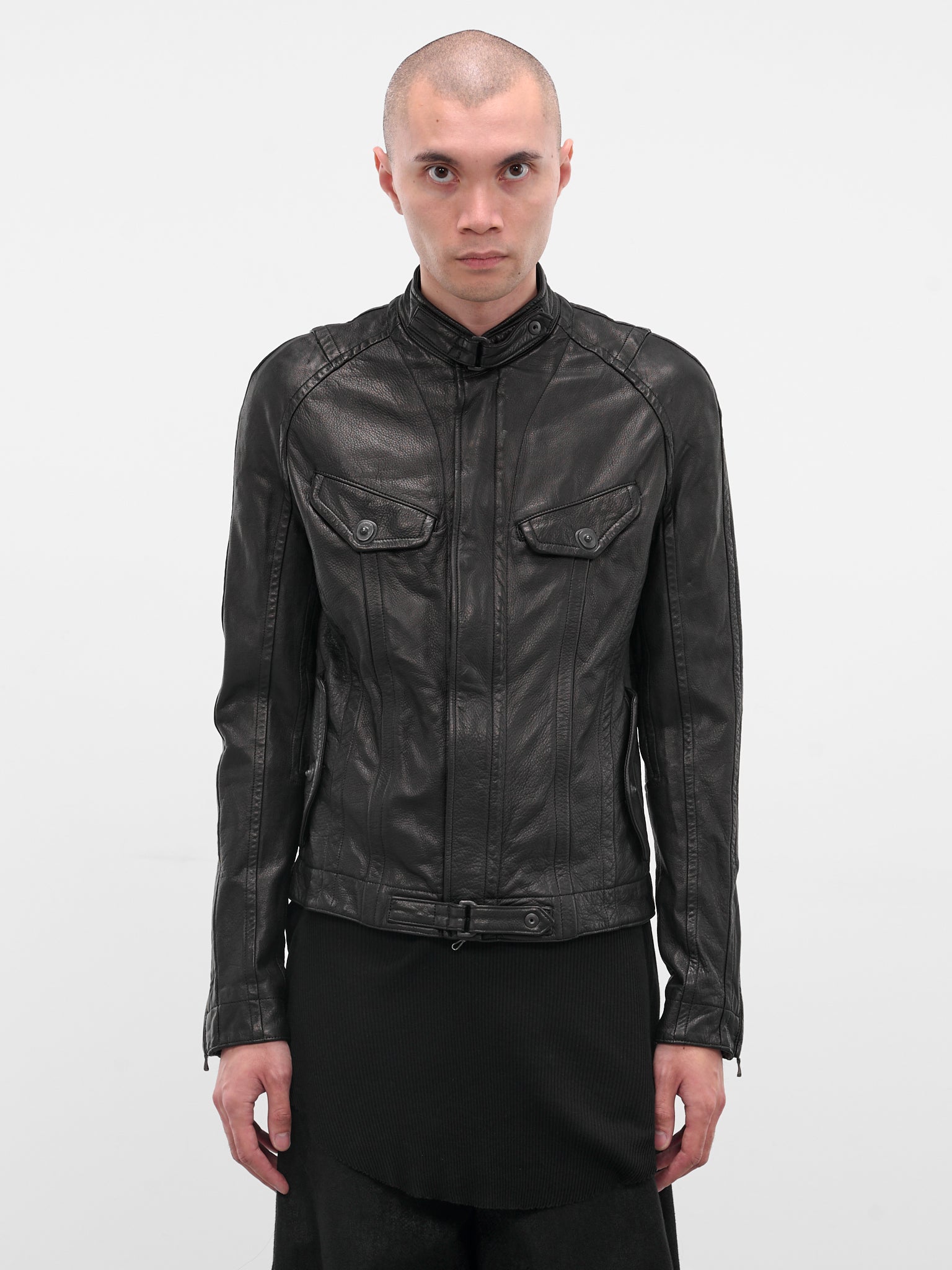 Black Leather Utility Jacket (917BLM2-BLACK)
